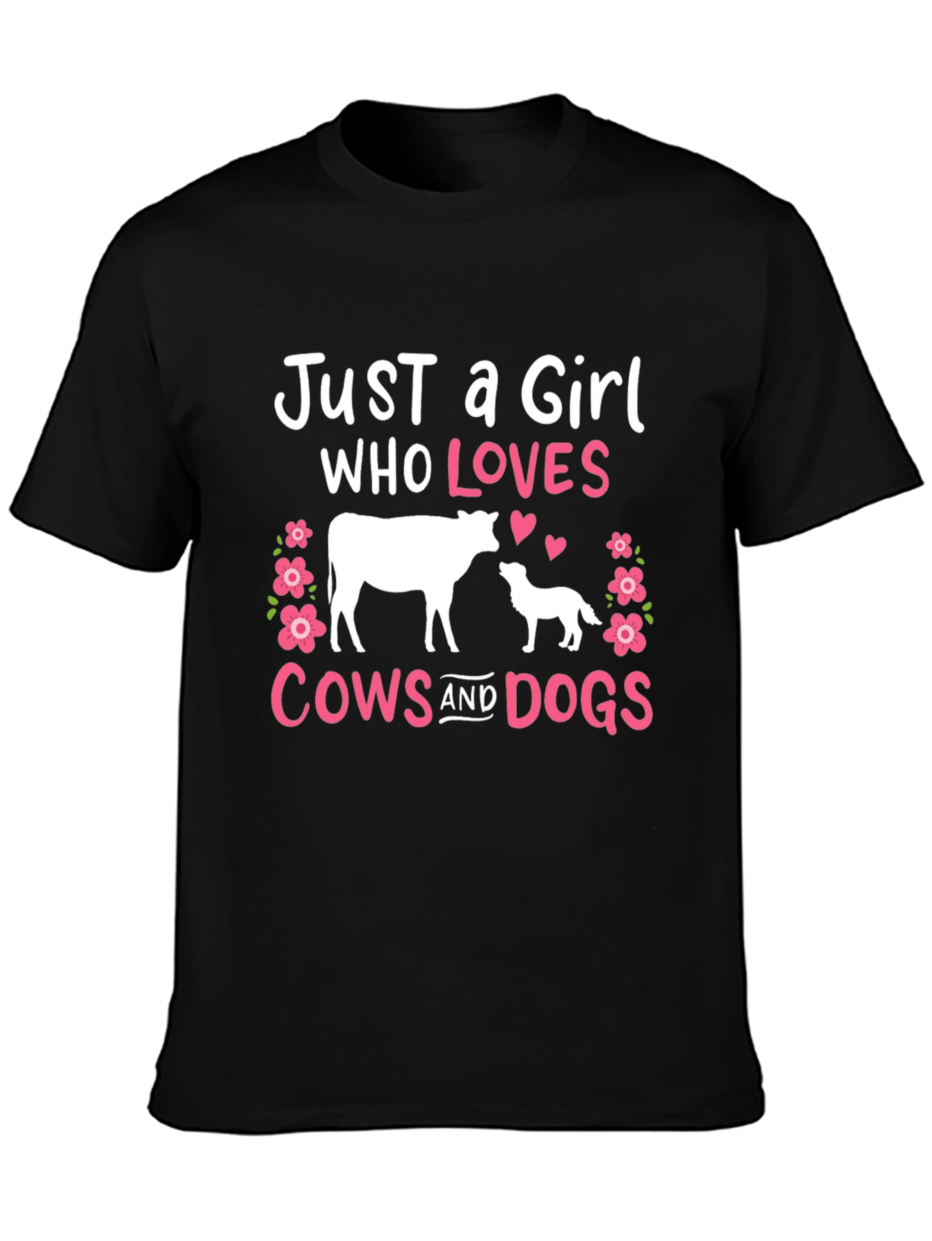 Just A Girl Who Loves Cows And Dogs T-Shirt