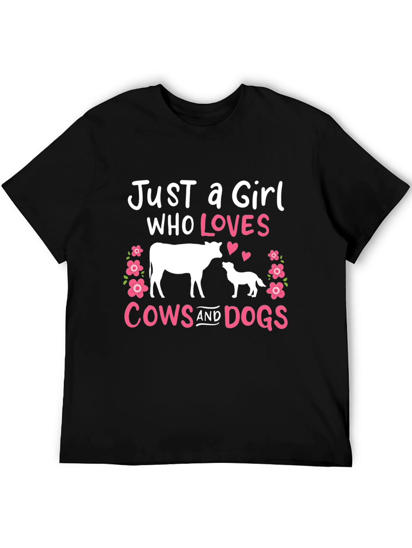 Just A Girl Who Loves Cows And Dogs T-Shirt