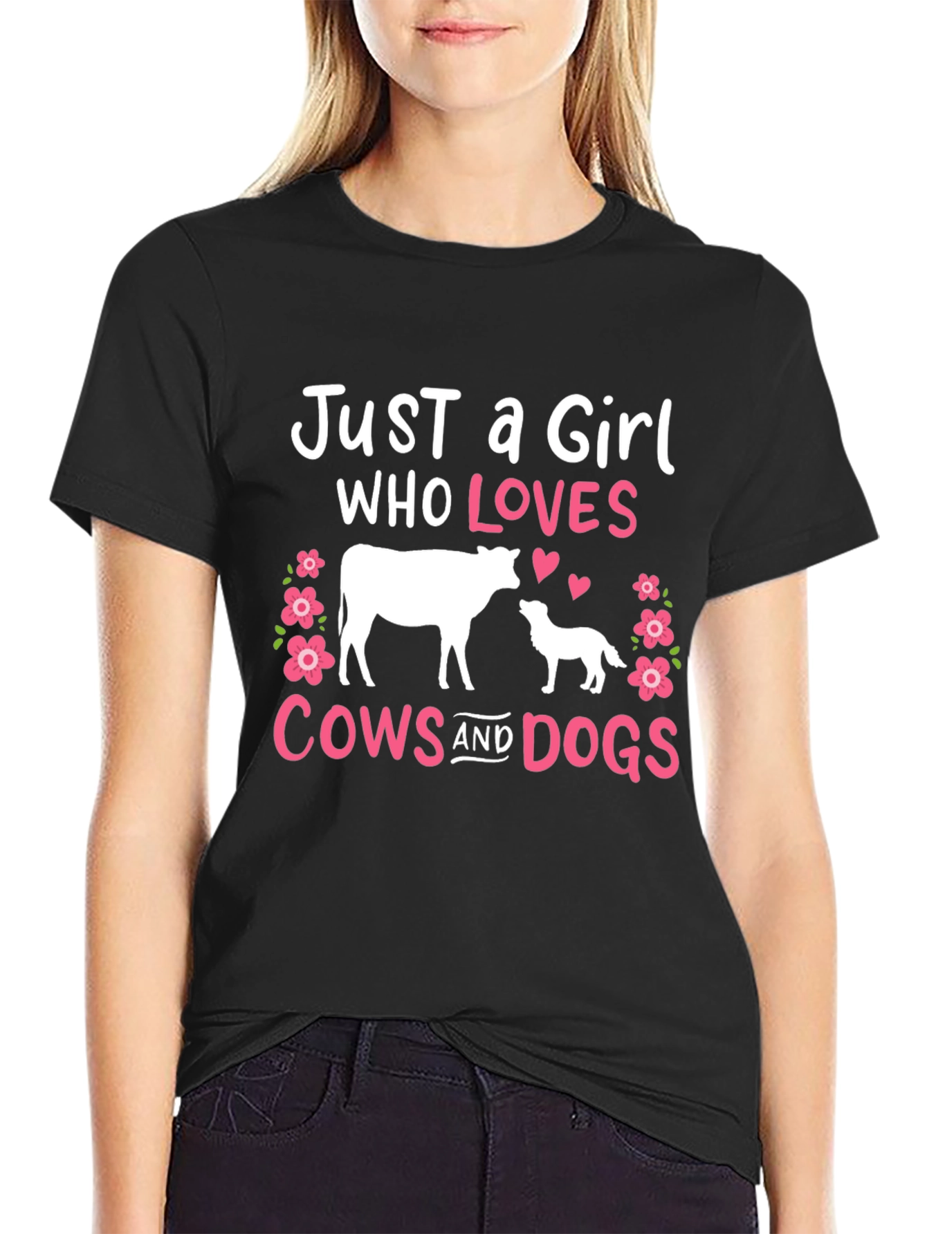 Just A Girl Who Loves Cows And Dogs T-Shirt