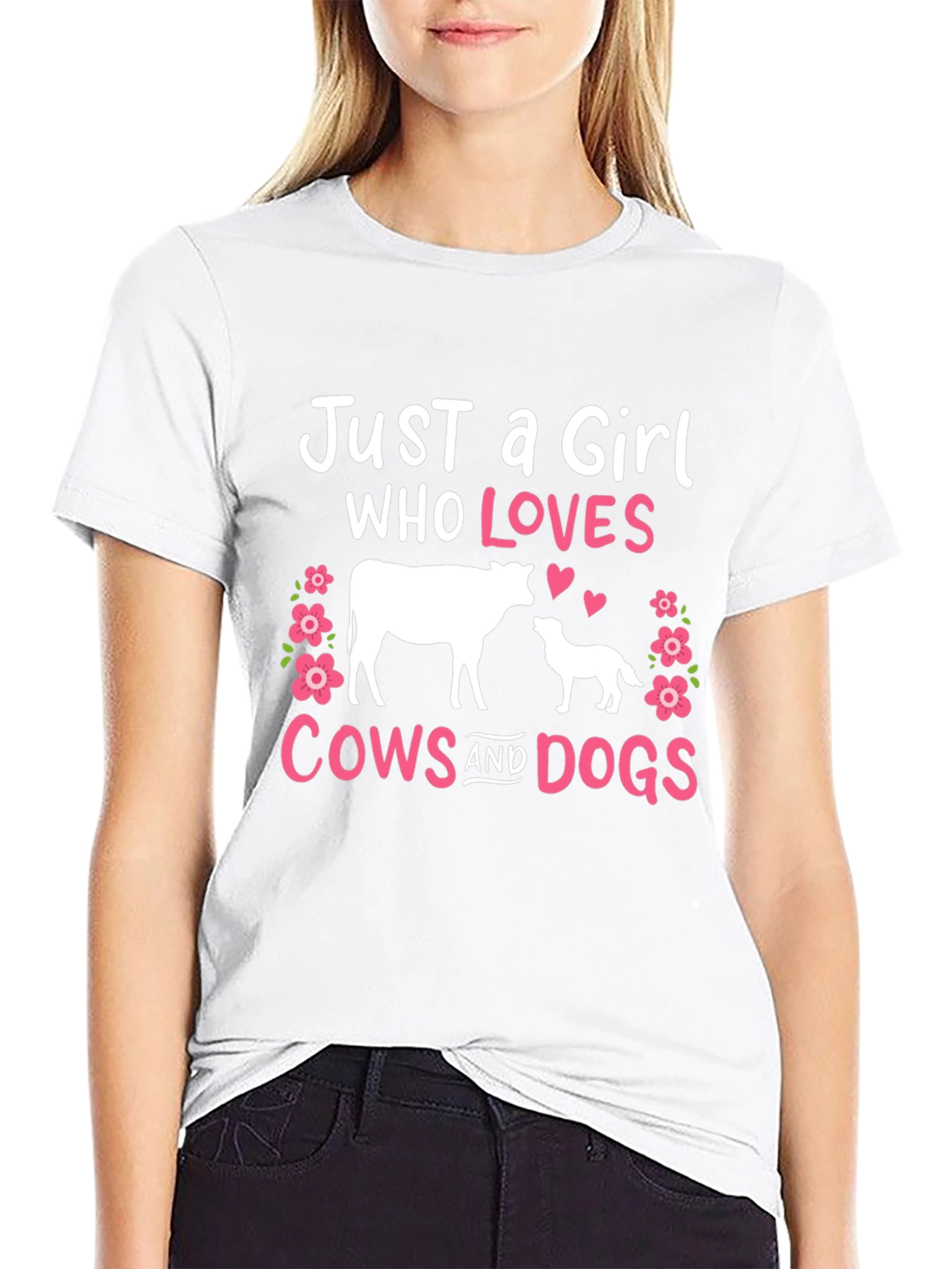 Just A Girl Who Loves Cows And Dogs T-Shirt
