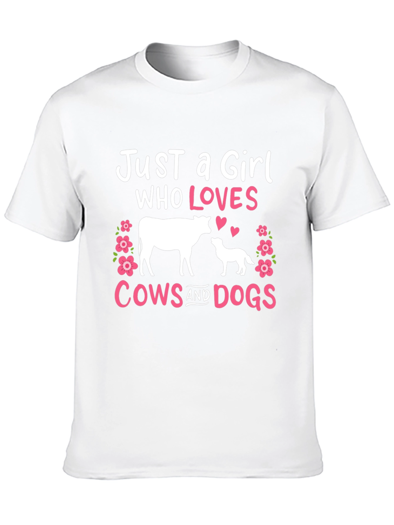 Just A Girl Who Loves Cows And Dogs T-Shirt