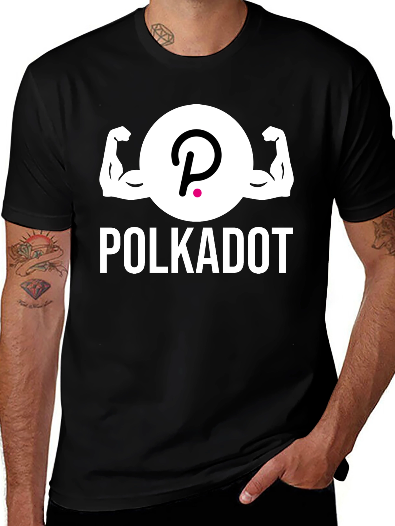 Polkadot Crypto Muscle T-Shirt - Black
