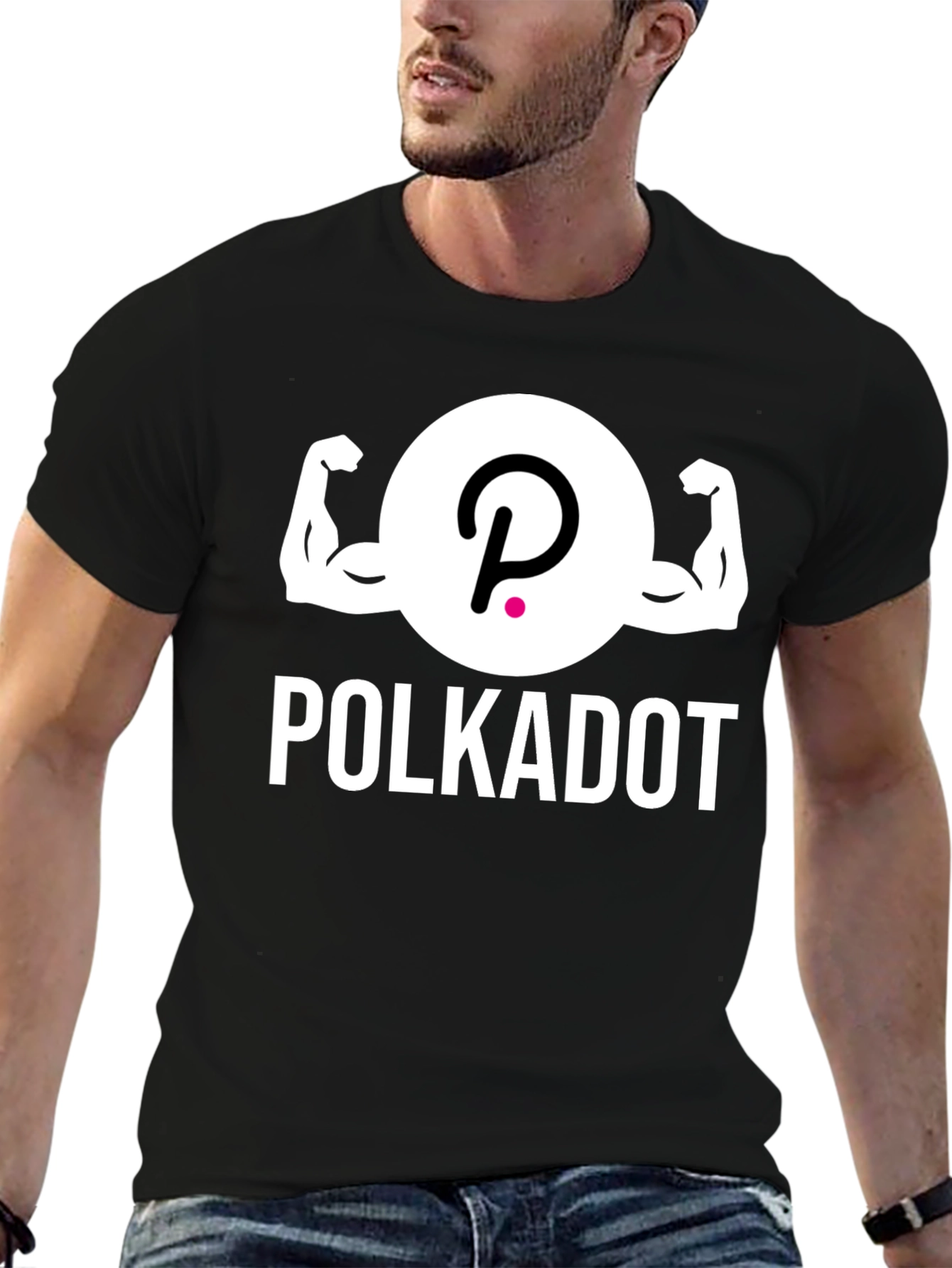 Polkadot Crypto Muscle T-Shirt - Black