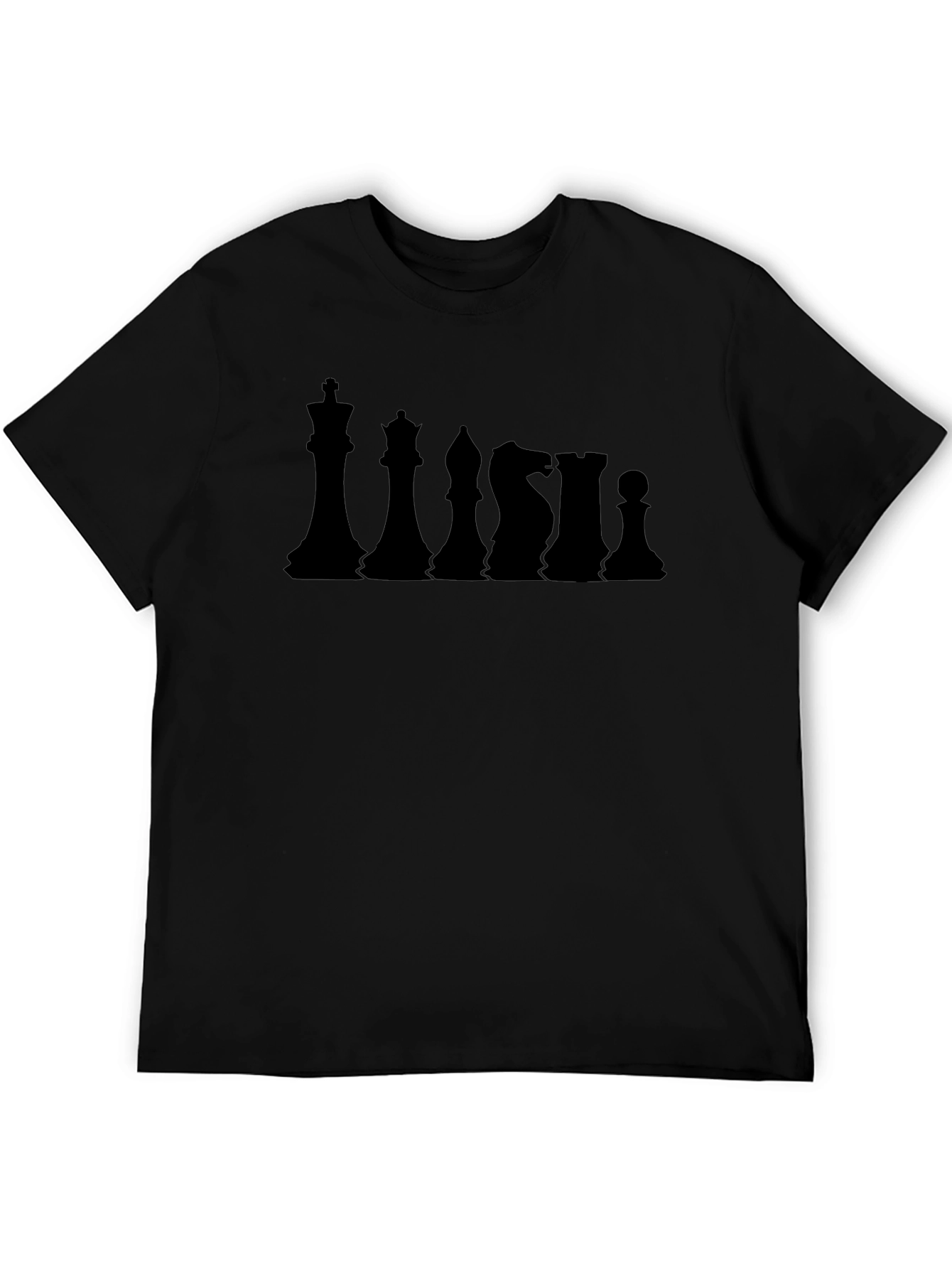 Chess Pieces Black Graphic T-Shirt