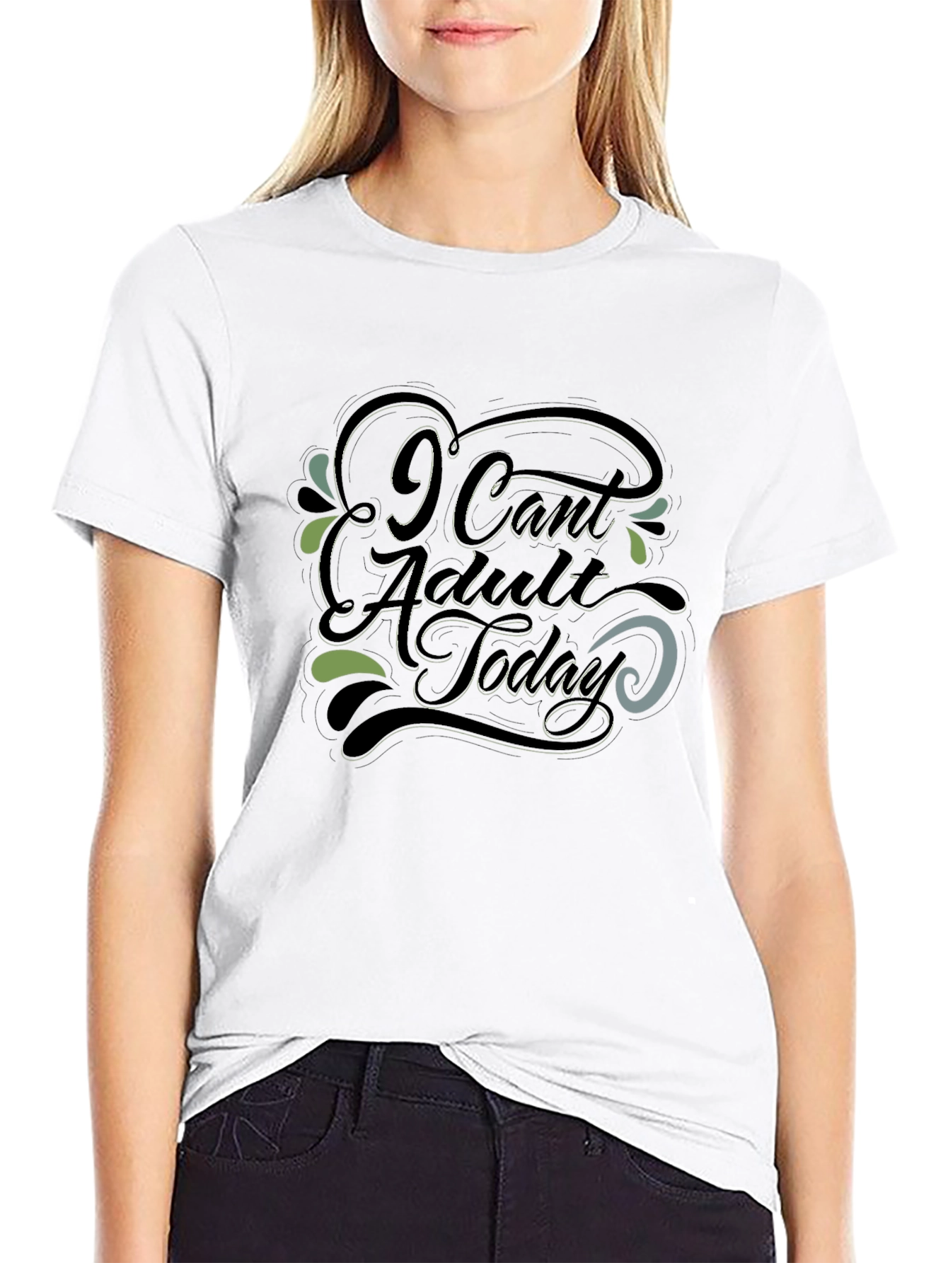 I Cant Adult Today Graphic Tee - Black