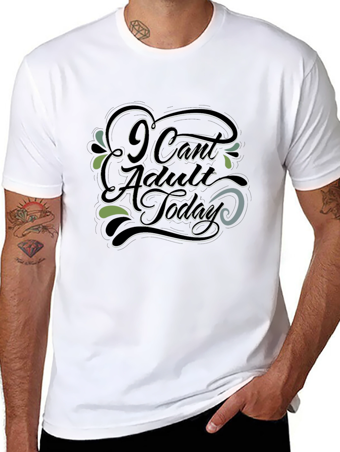 I Cant Adult Today Graphic Tee - Black