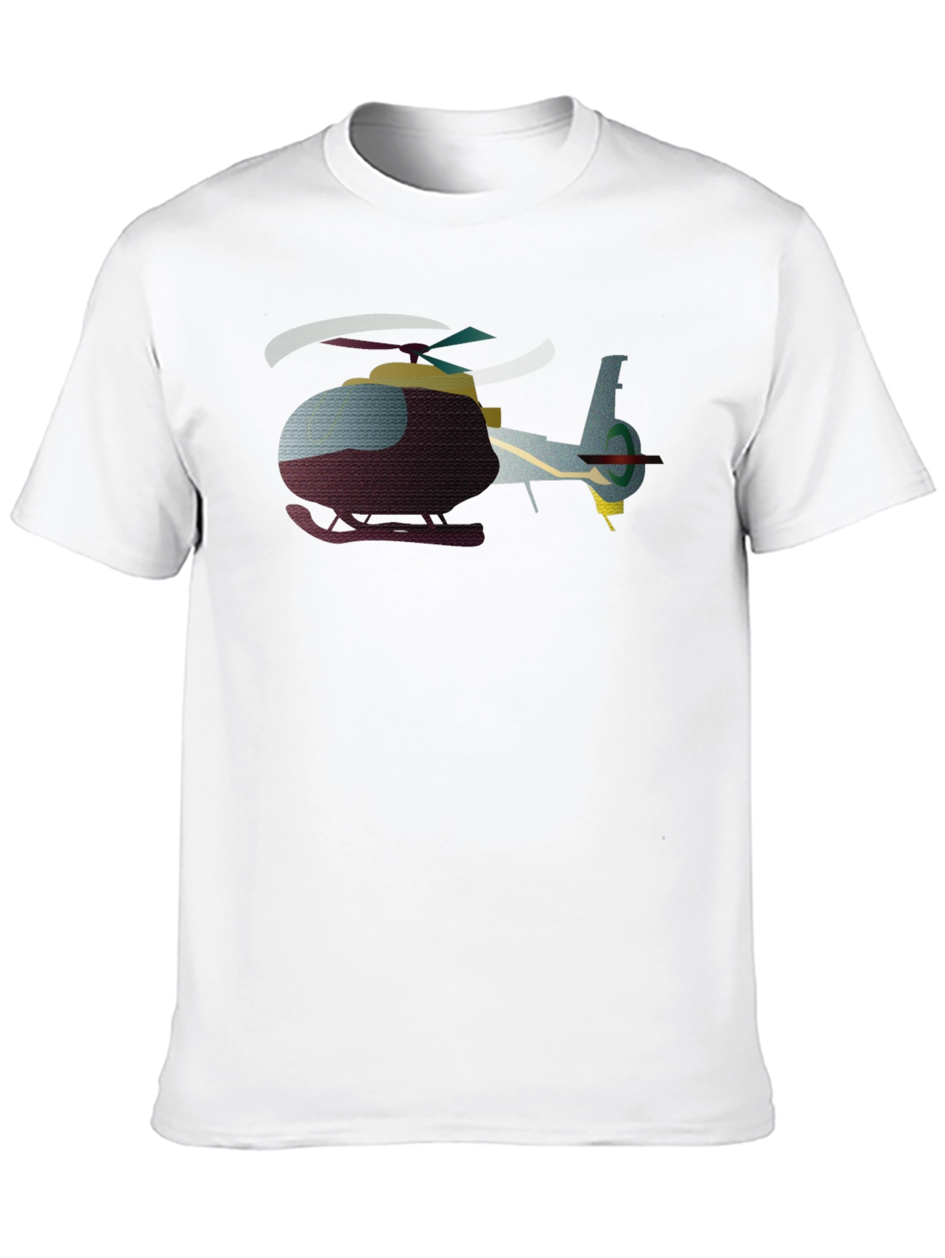 Helicopter Graphic T-Shirt - Black Crew Neck