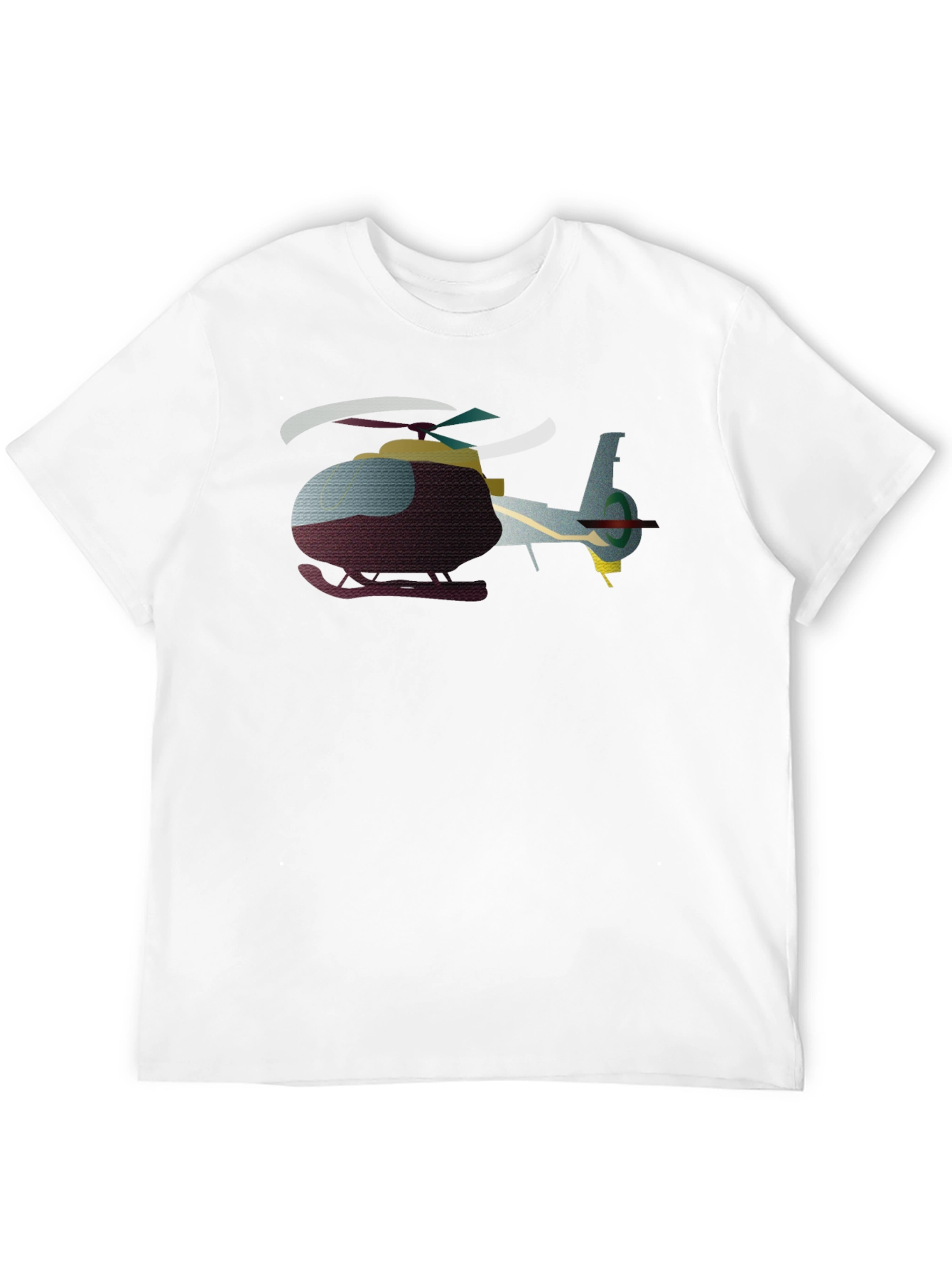 Helicopter Graphic T-Shirt - Black Crew Neck