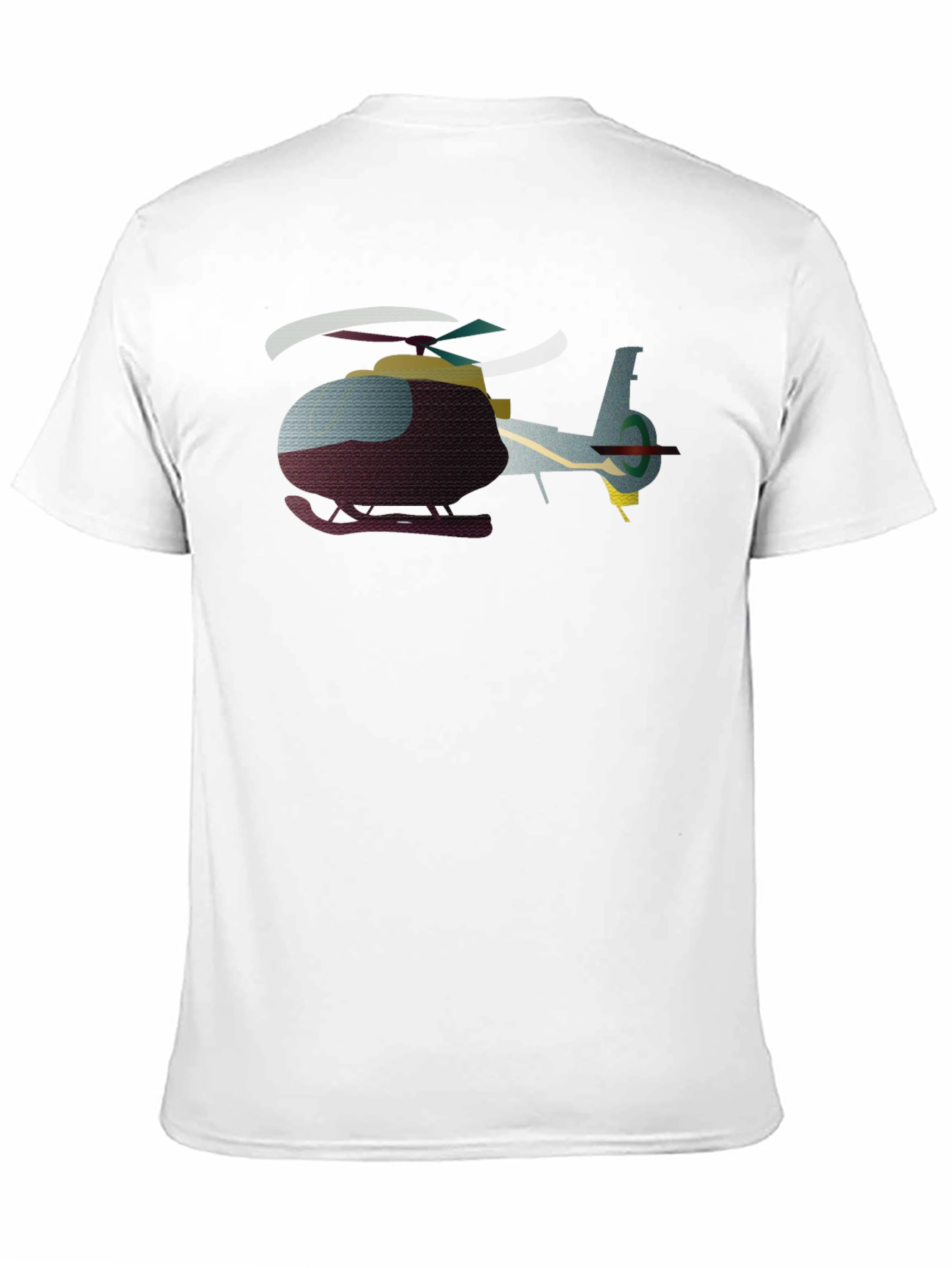 Helicopter Graphic T-Shirt - Black Crew Neck