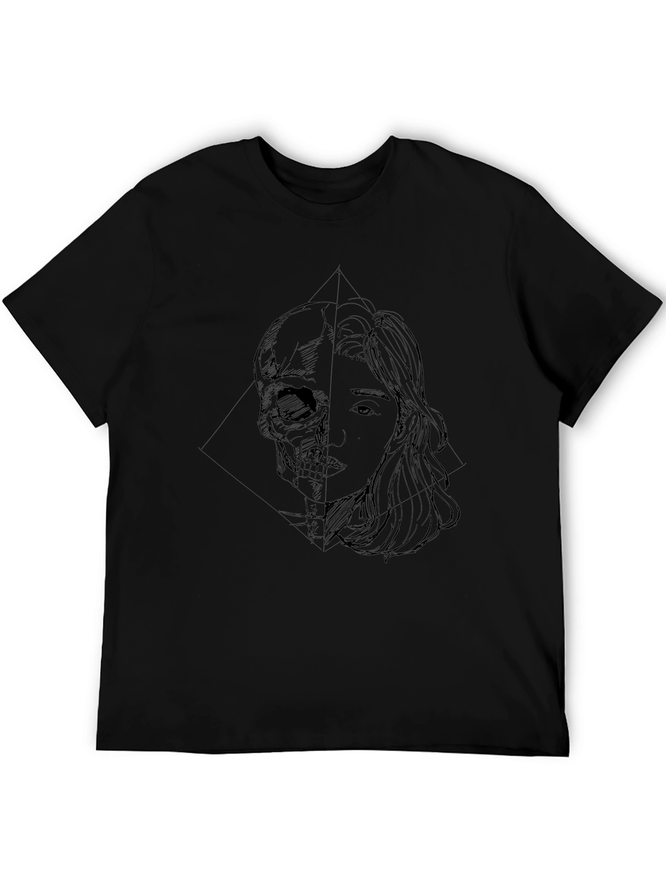 Skull & Girl Graphic Black T-Shirt