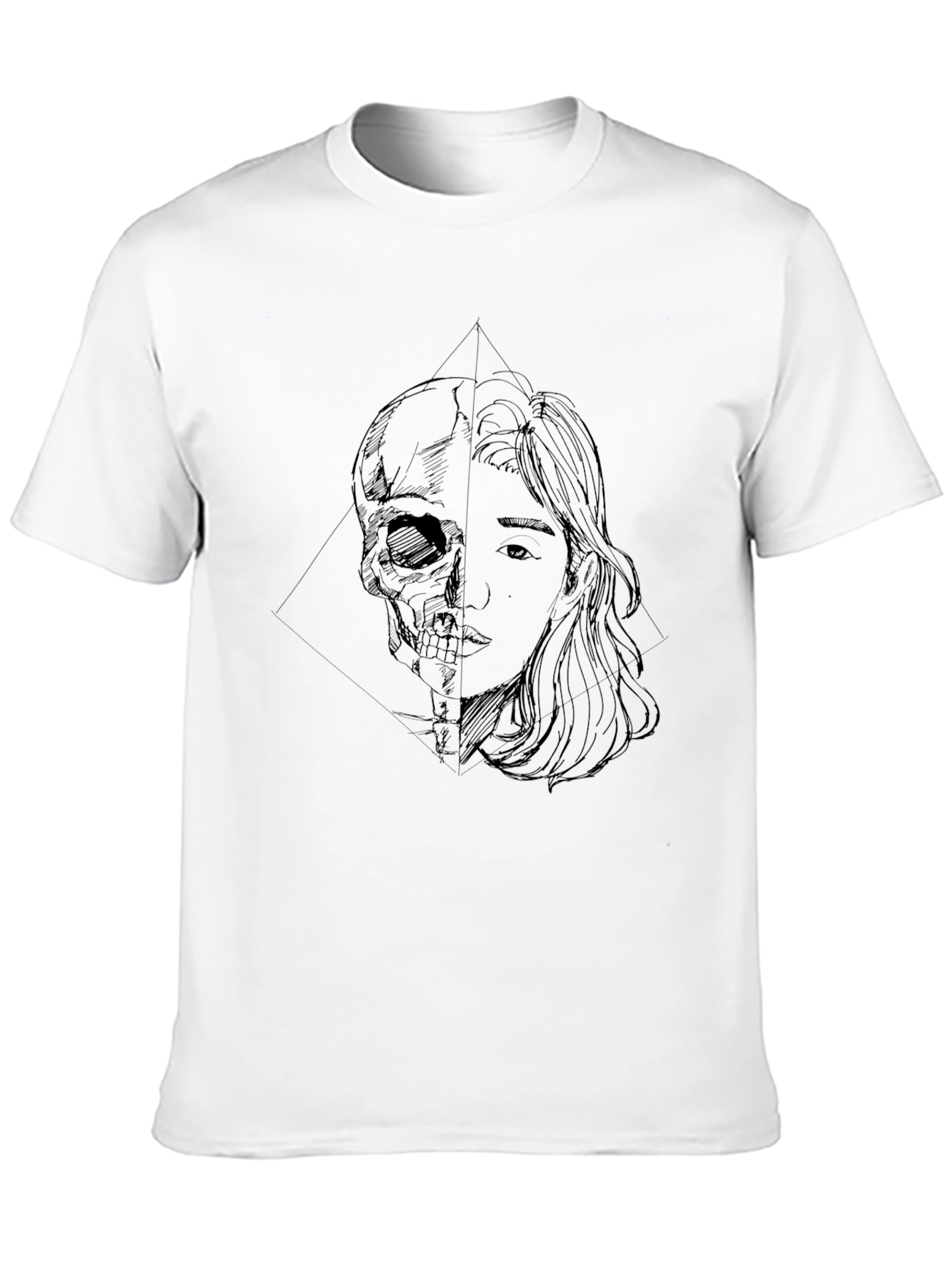 Skull & Girl Graphic Black T-Shirt