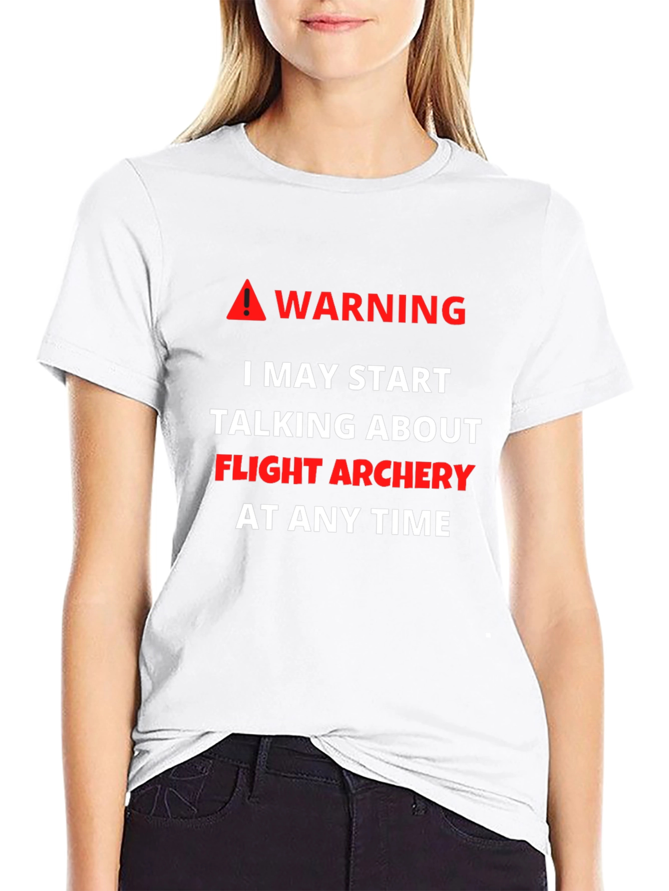 Flight Archery Warning T-Shirt - Black Cotton Tee