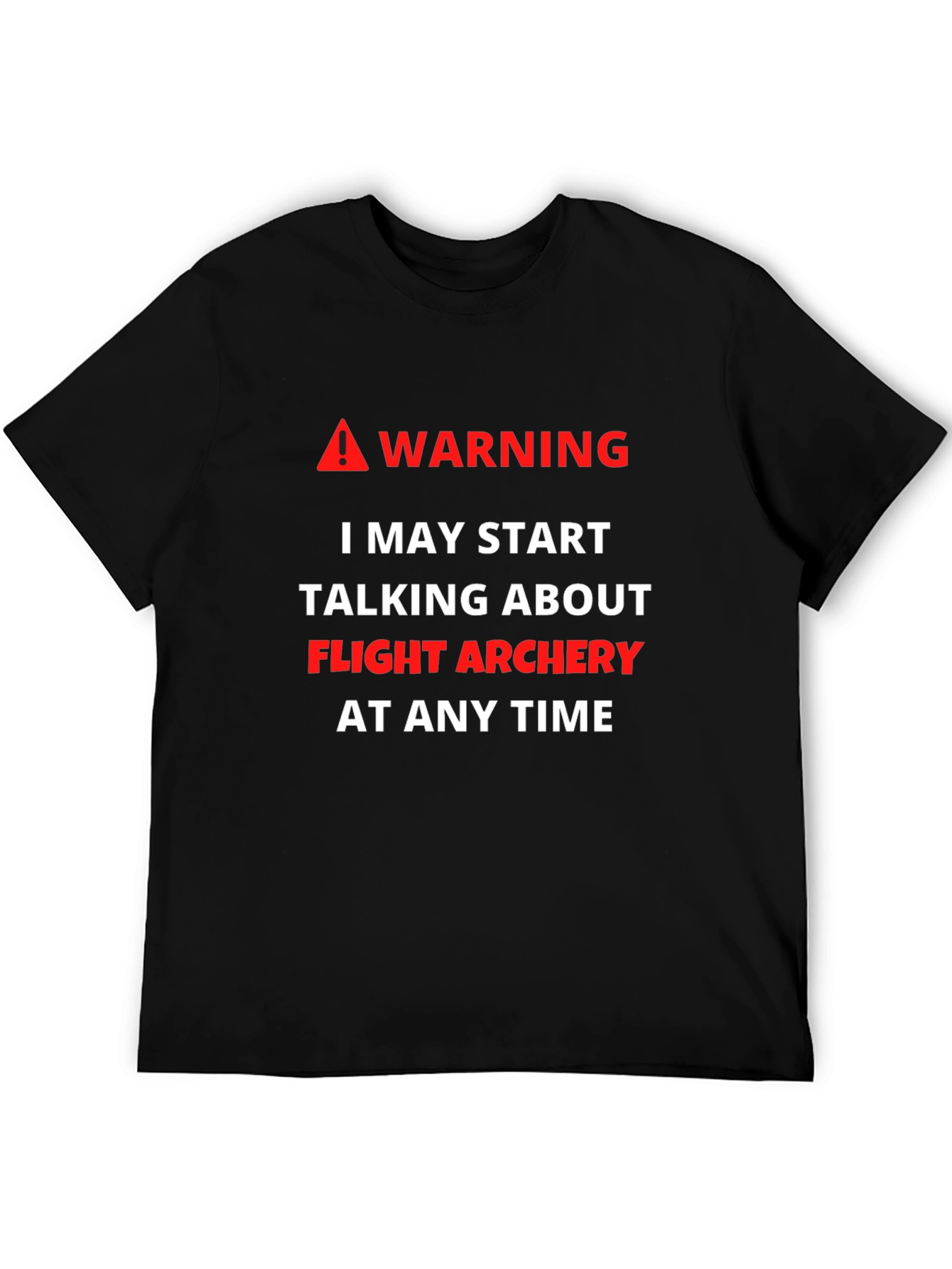Flight Archery Warning T-Shirt - Black Cotton Tee