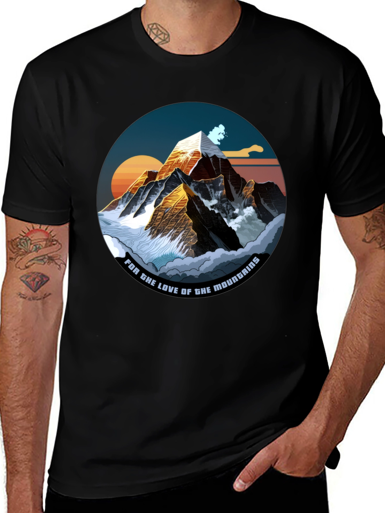 Mountain Love Graphic Tee - Black T-Shirt