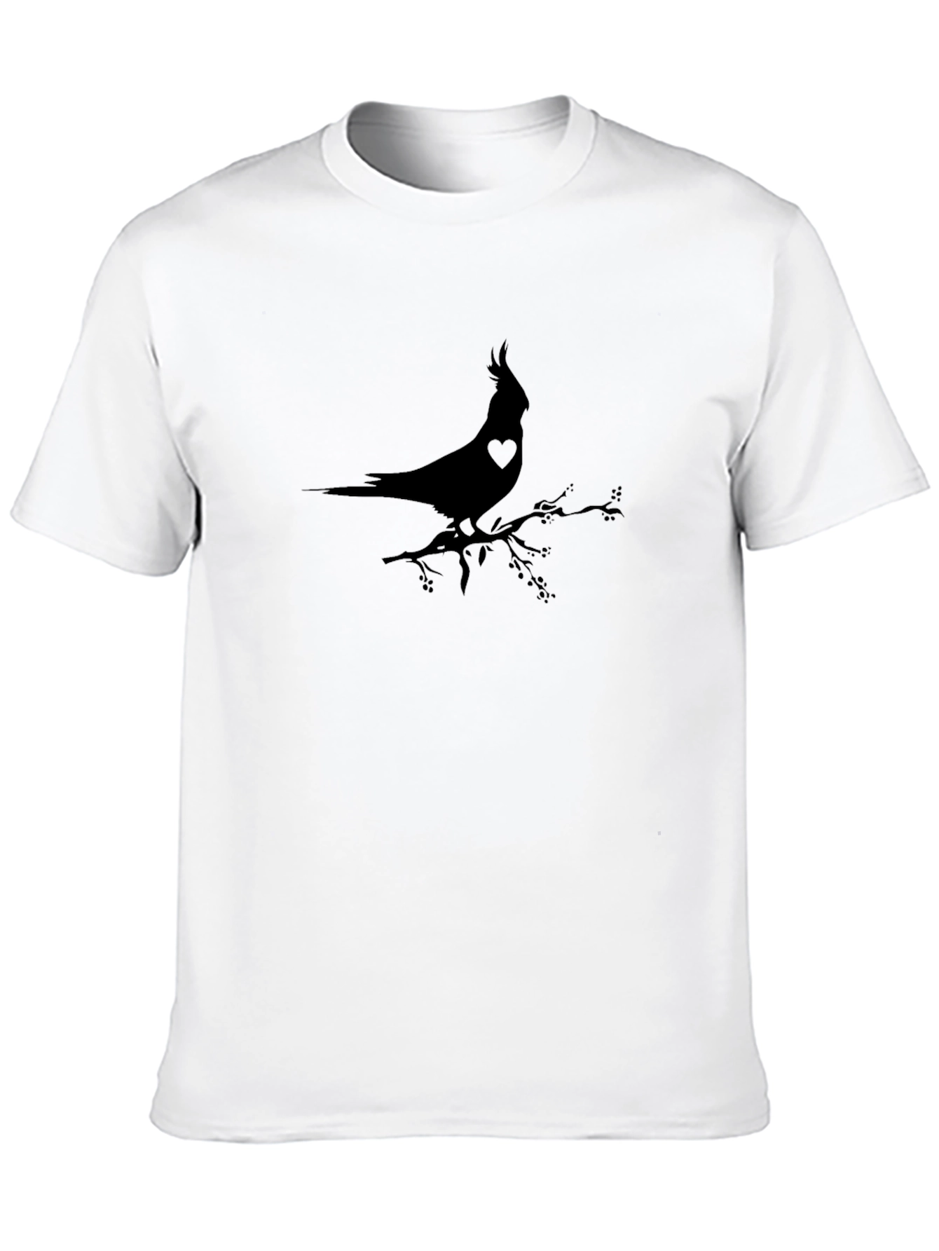 Stylish Bird Silhouette Graphic T-Shirt