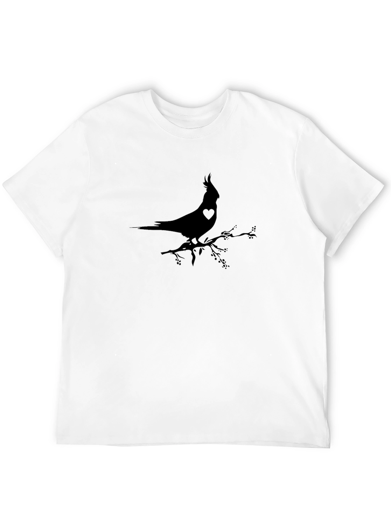 Stylish Bird Silhouette Graphic T-Shirt