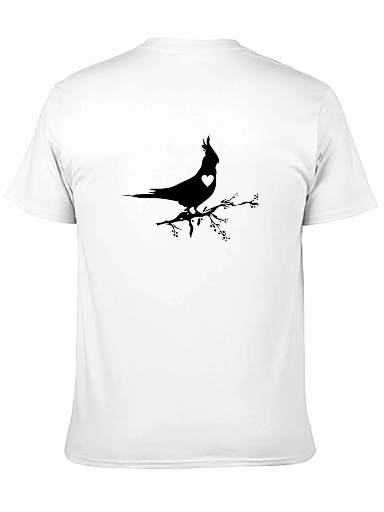Stylish Bird Silhouette Graphic T-Shirt