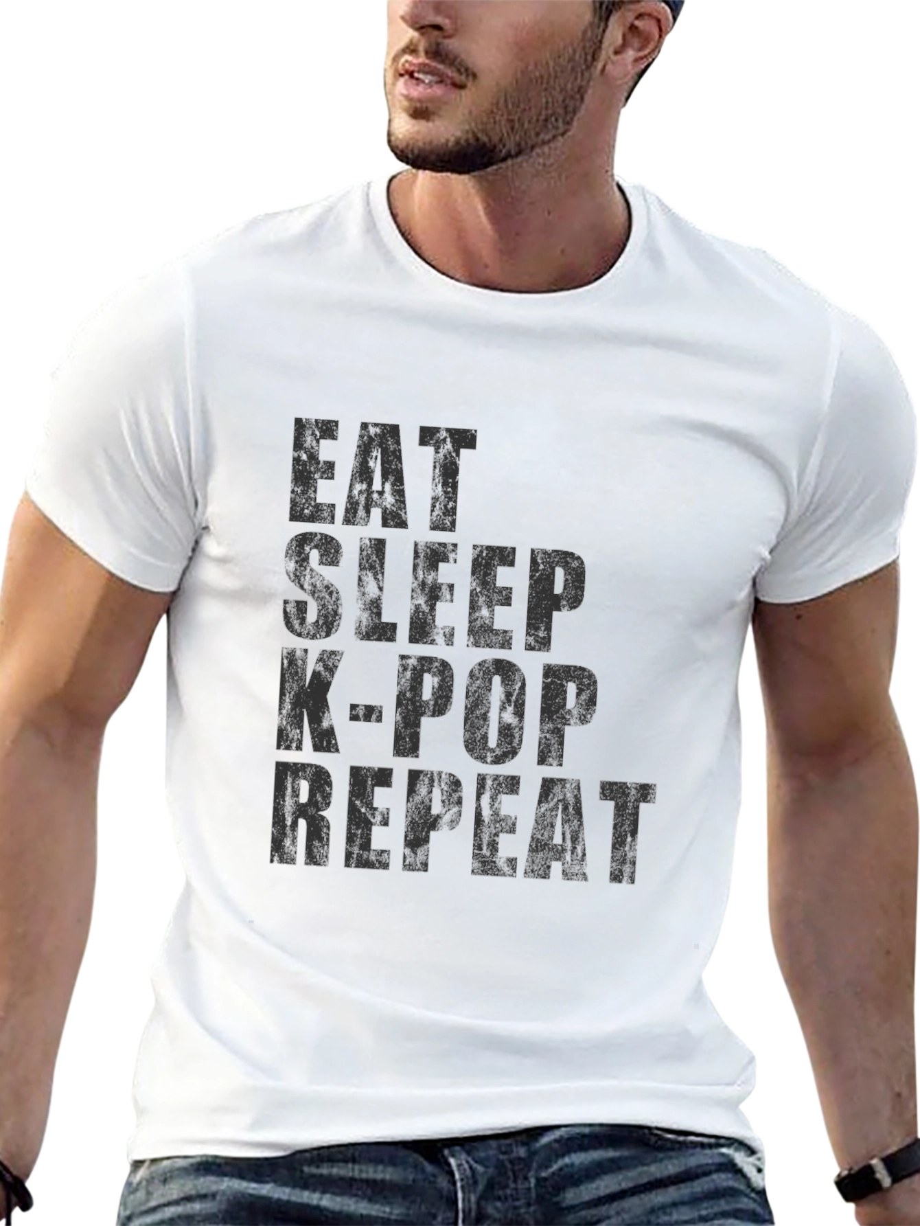 Eat Sleep K-Pop Repeat T-Shirt - Black Graphic Tee