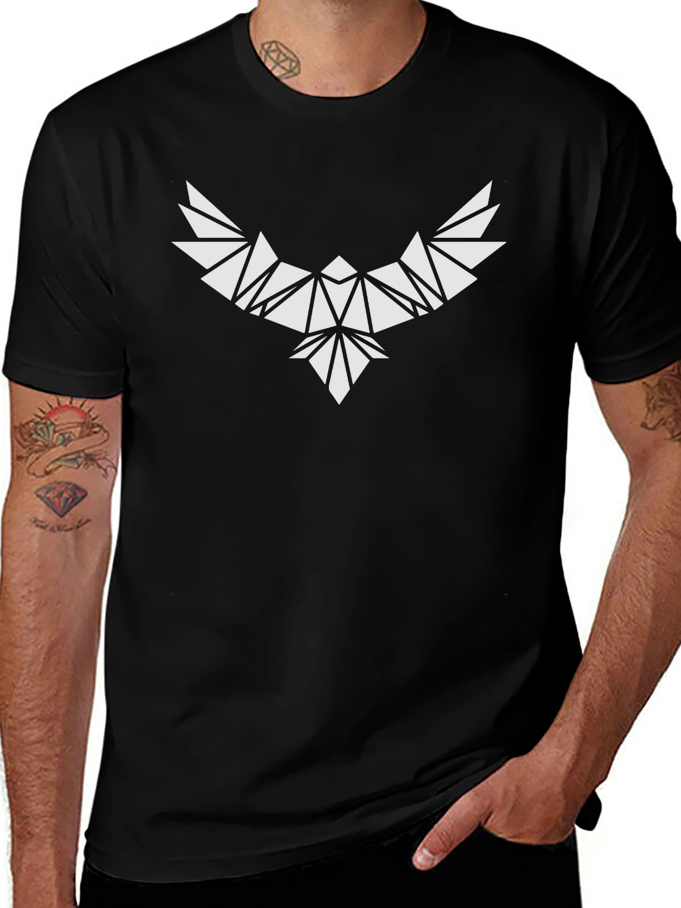 Geometric Eagle Graphic Tee - Modern Style
