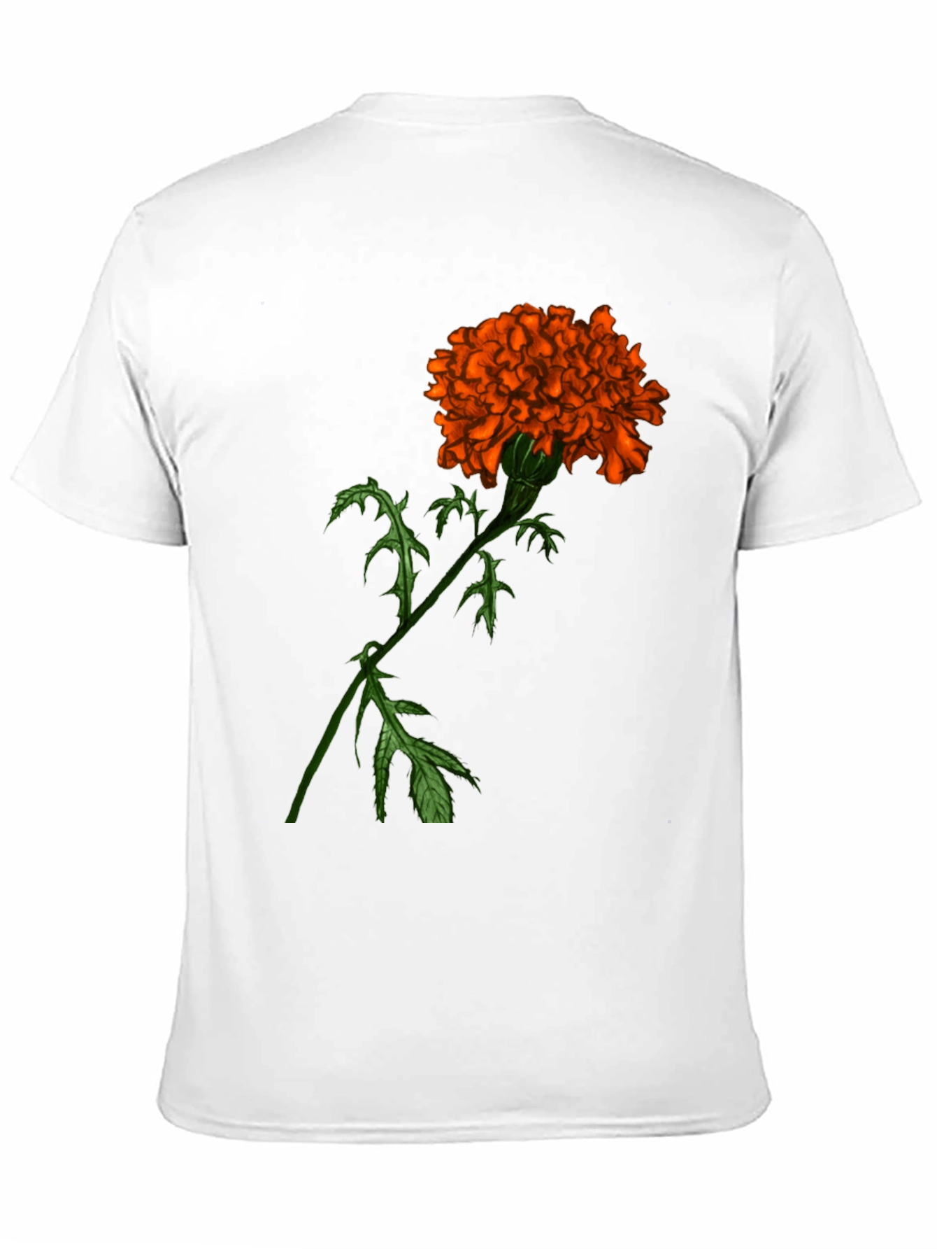 Floral Graphic Tee - Orange Marigold Print