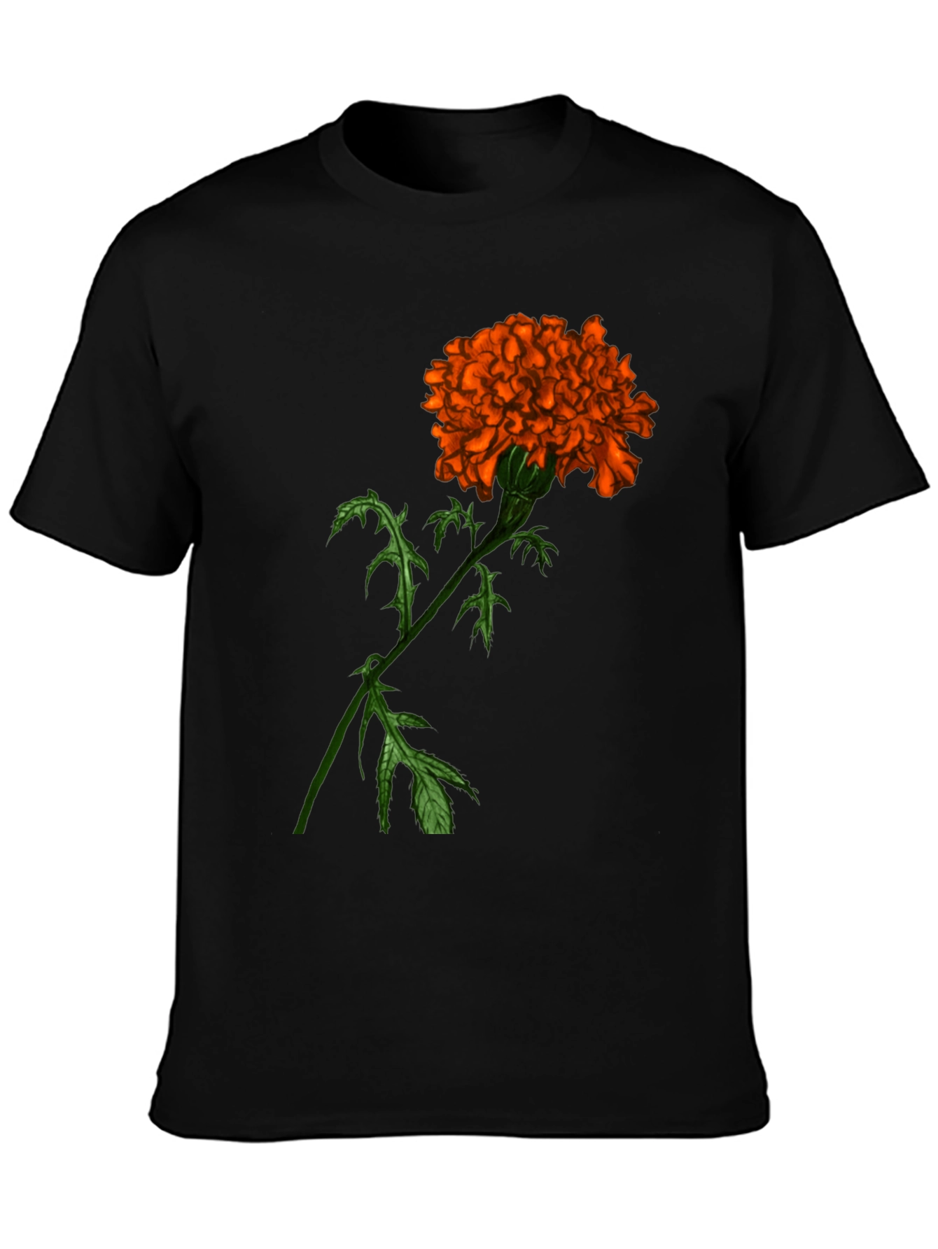 Floral Graphic Tee - Orange Marigold Print