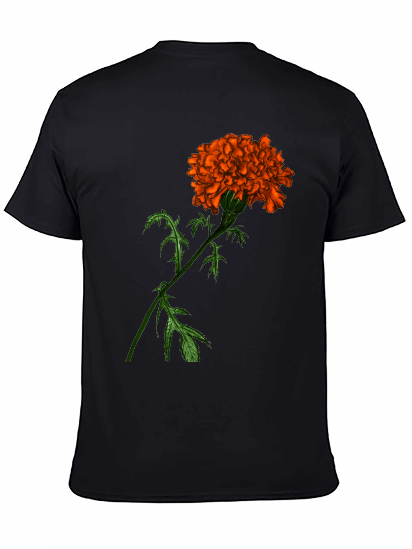 Floral Graphic Tee - Orange Marigold Print
