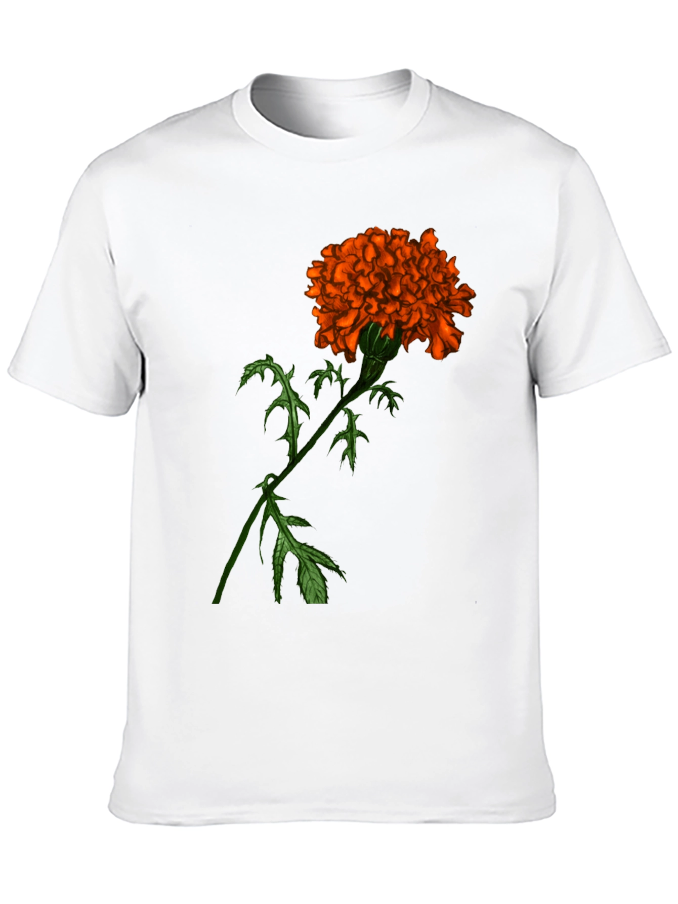 Floral Graphic Tee - Orange Marigold Print