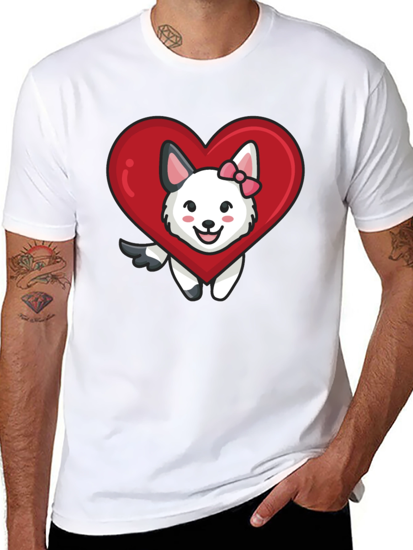 Cute Dog in Heart T-Shirt - Valentines Day Gift