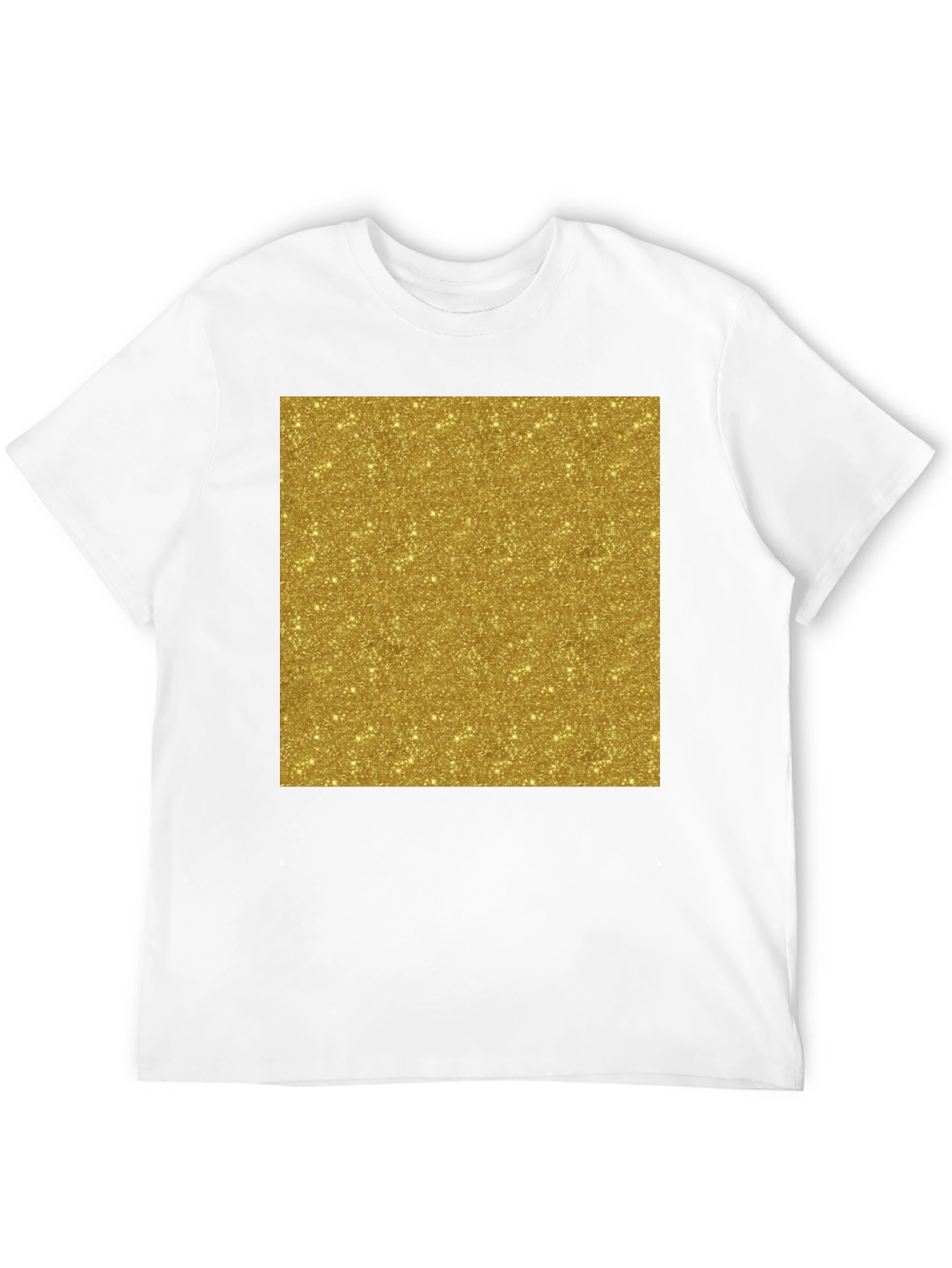 Gold Glitter Print Black T-Shirt