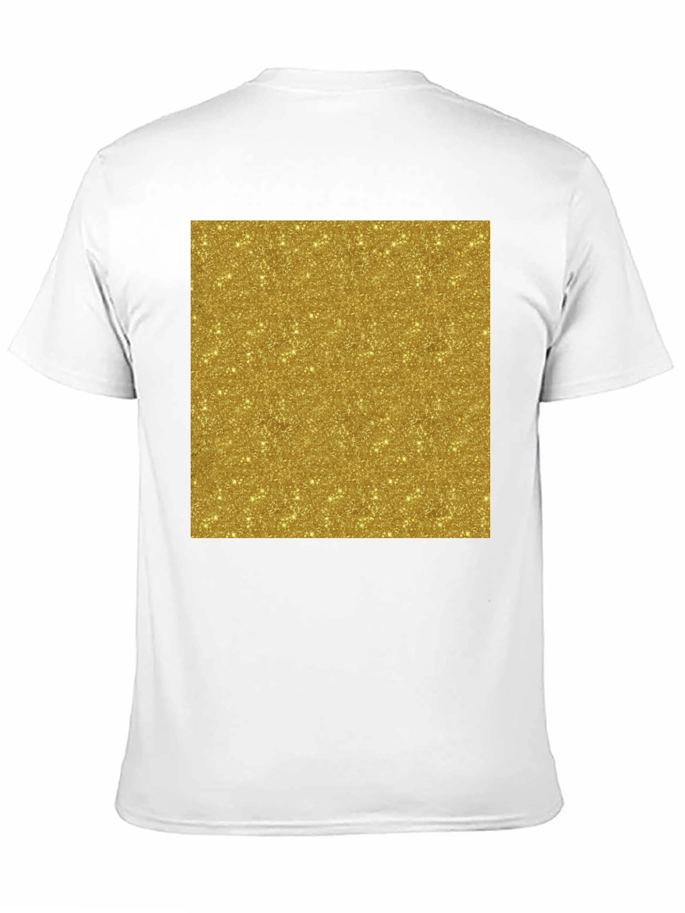 Gold Glitter Print Black T-Shirt