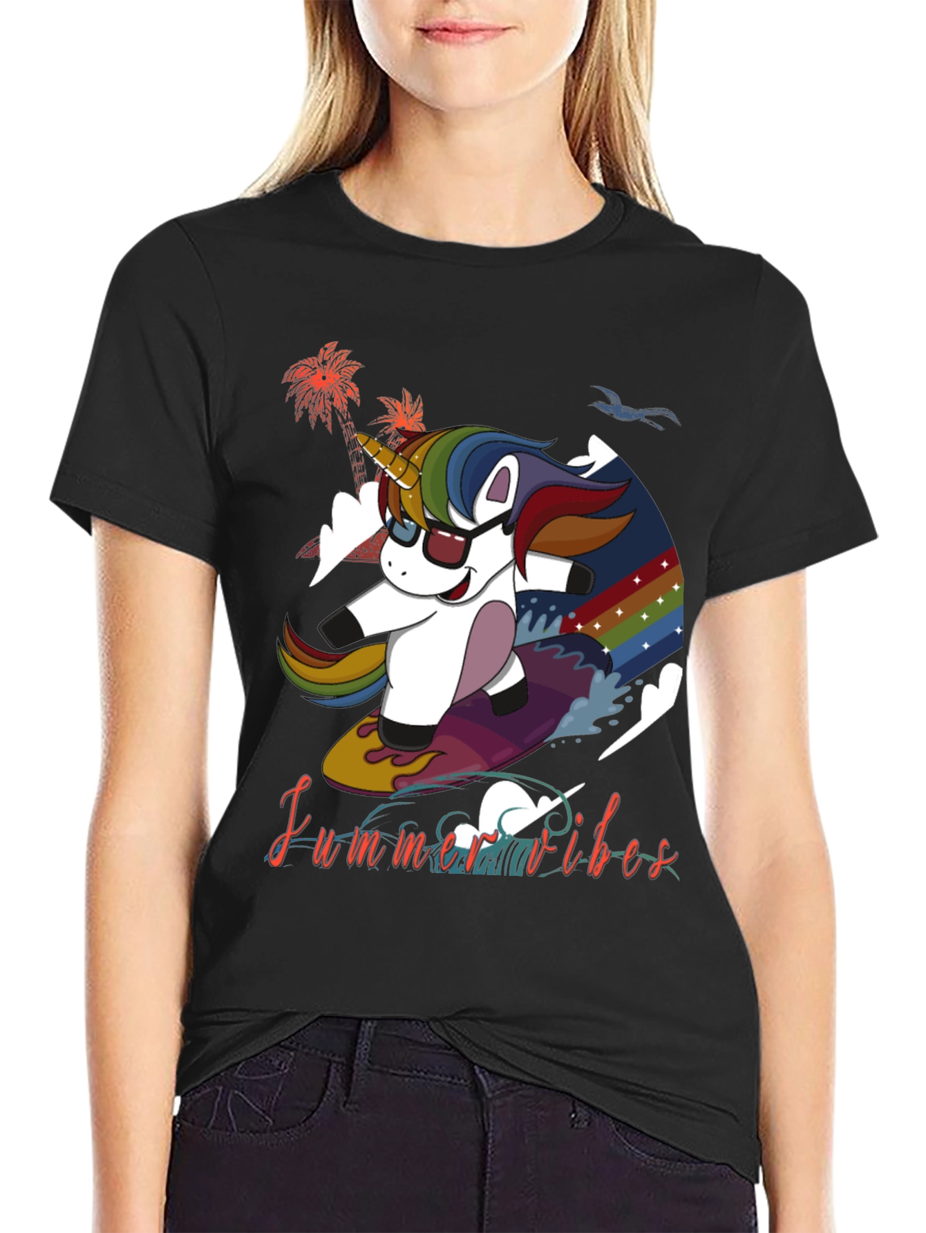 Summer Vibes Unicorn T-Shirt