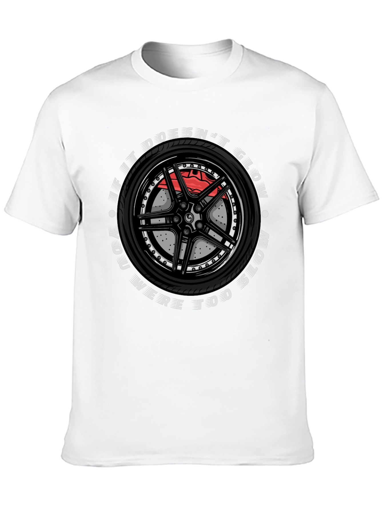 Glow in the Dark Race Car Wheel T-Shirt