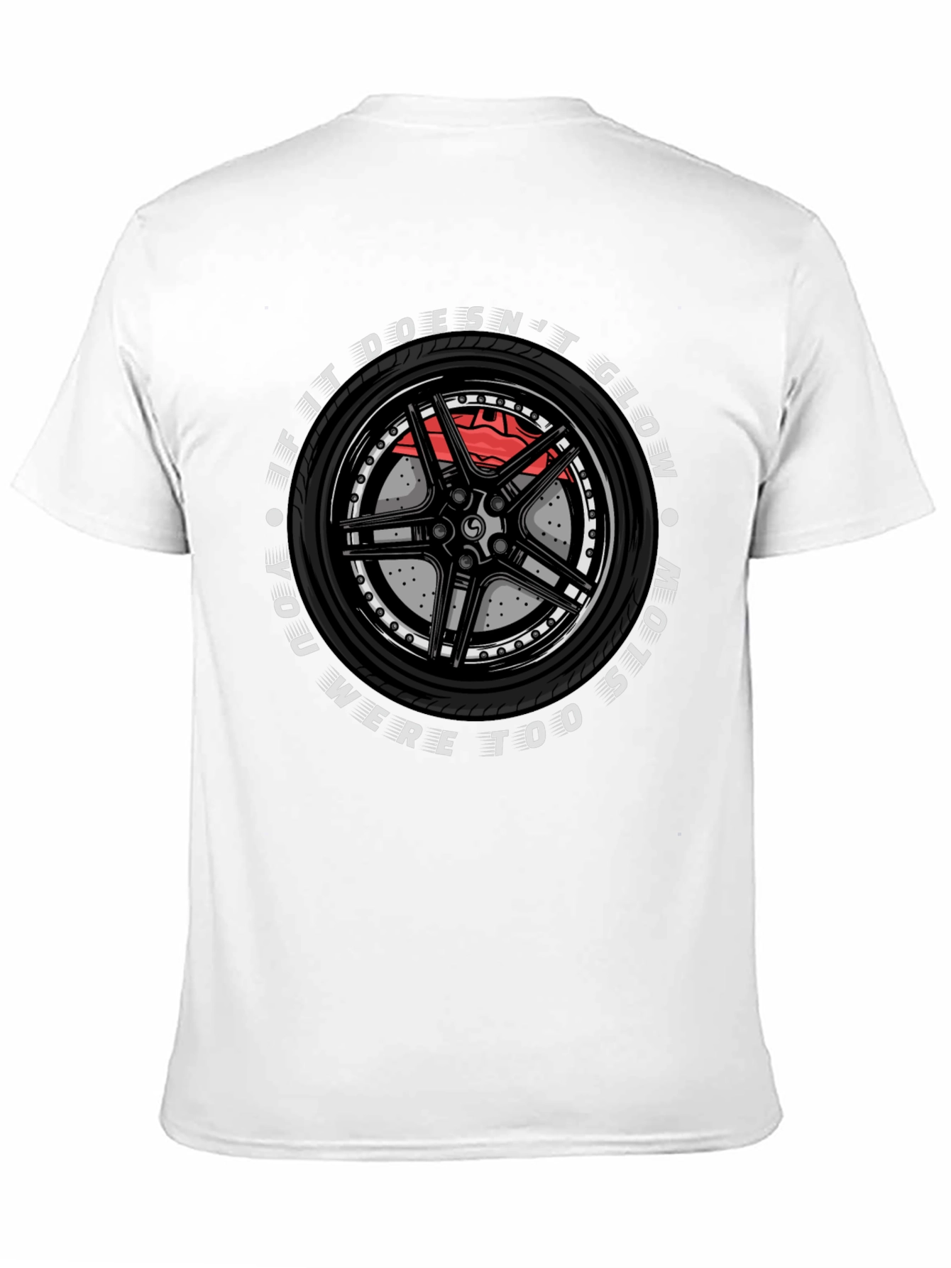 Glow in the Dark Race Car Wheel T-Shirt