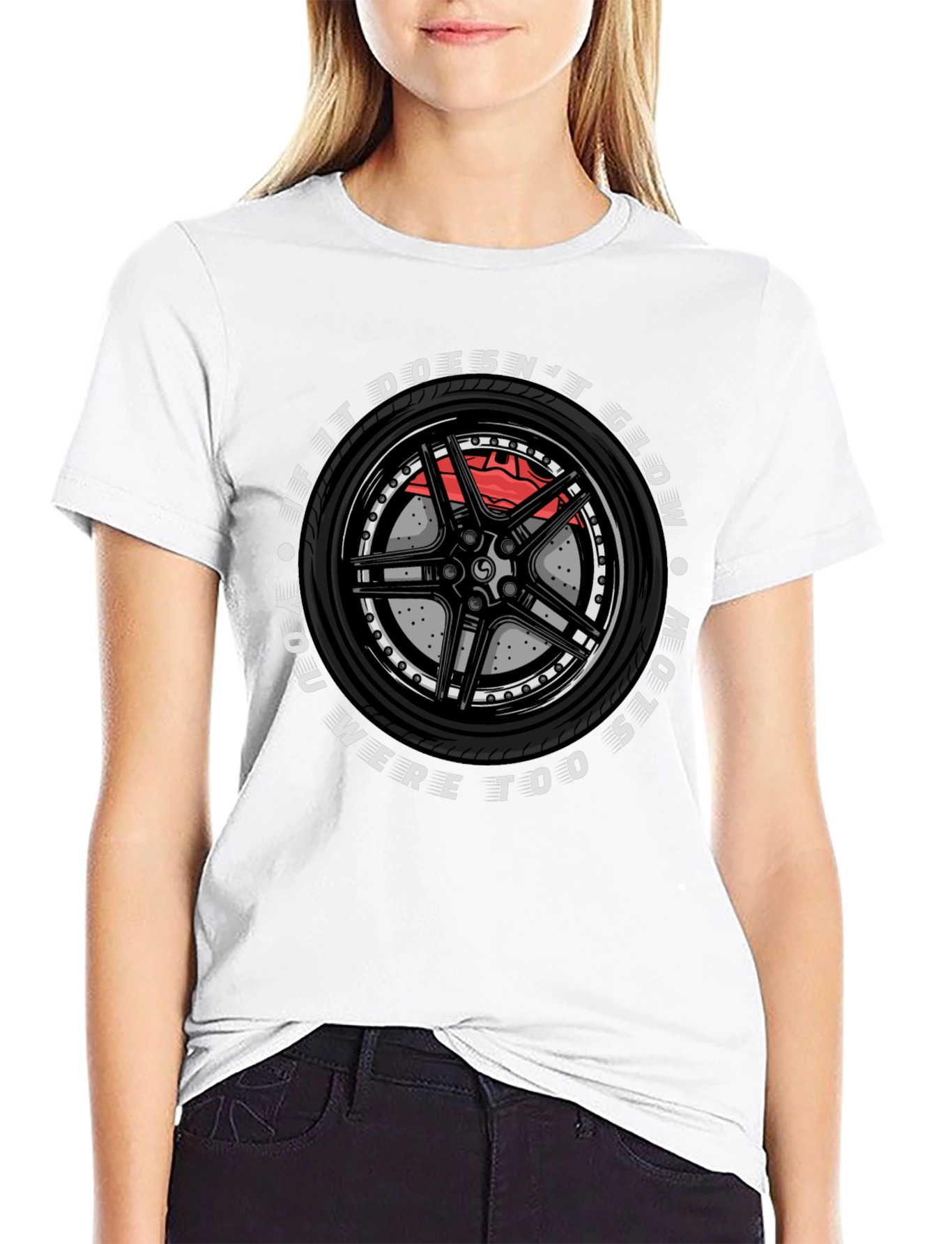 Glow in the Dark Race Car Wheel T-Shirt