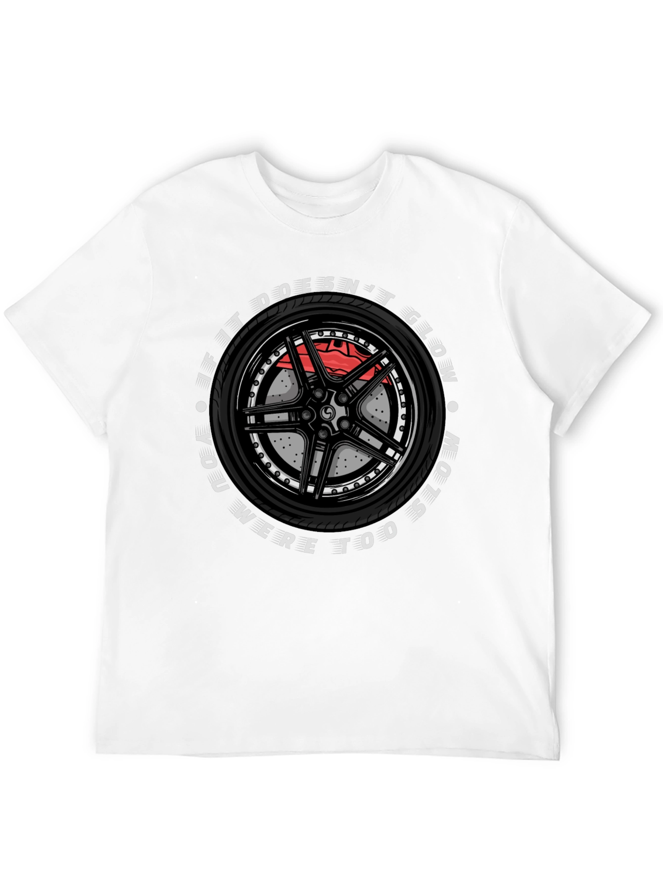 Glow in the Dark Race Car Wheel T-Shirt