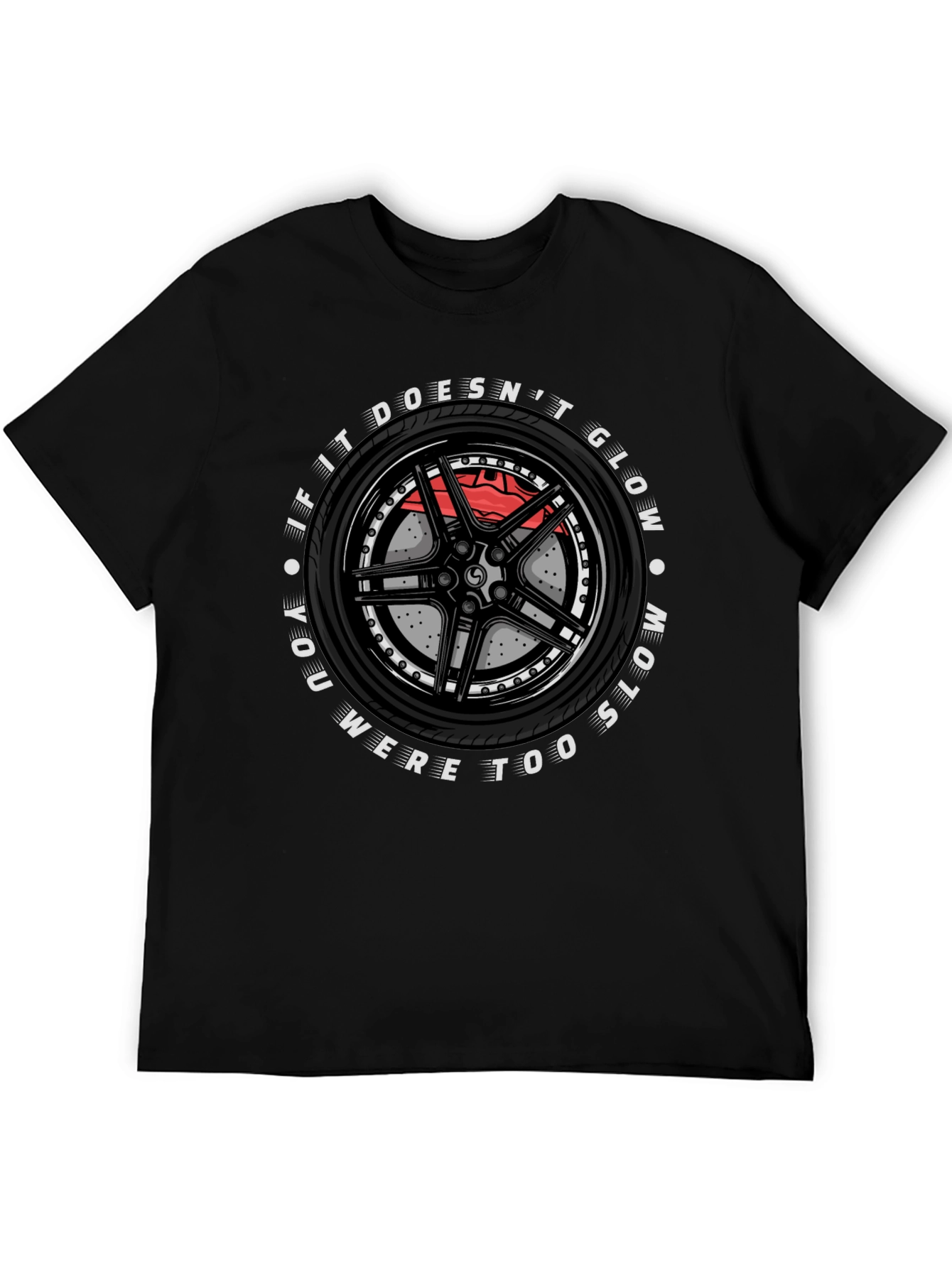 Glow in the Dark Race Car Wheel T-Shirt