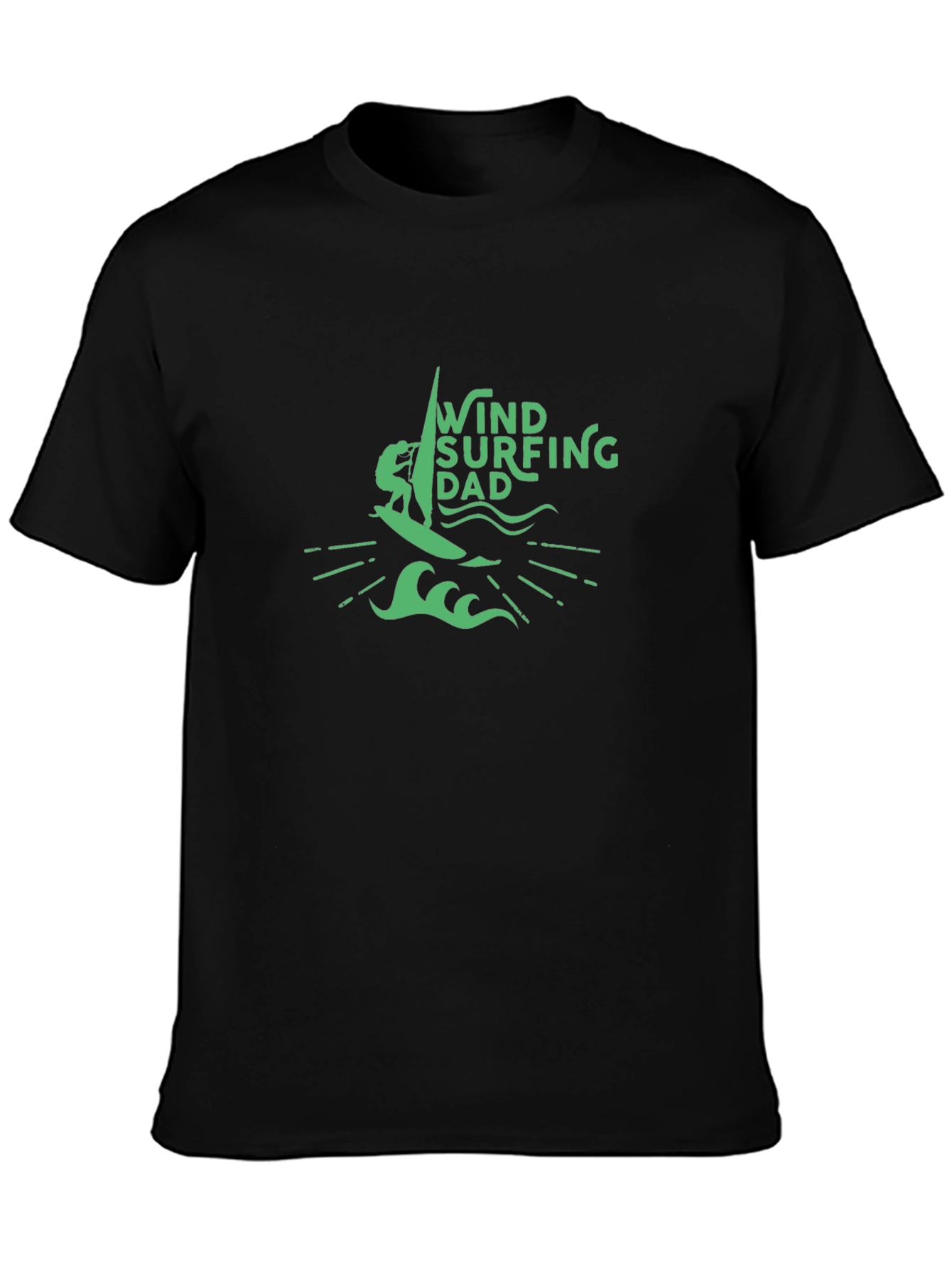 Wind Surfing Dad Black T-Shirt