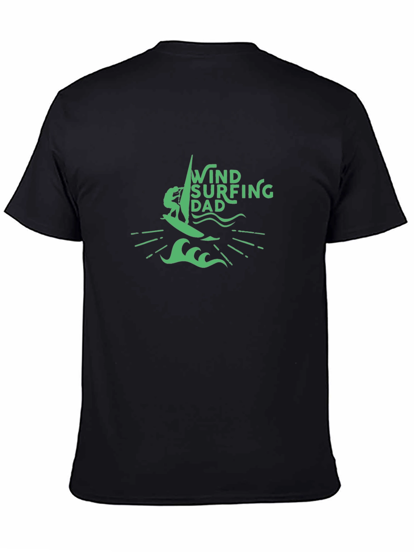 Wind Surfing Dad Black T-Shirt