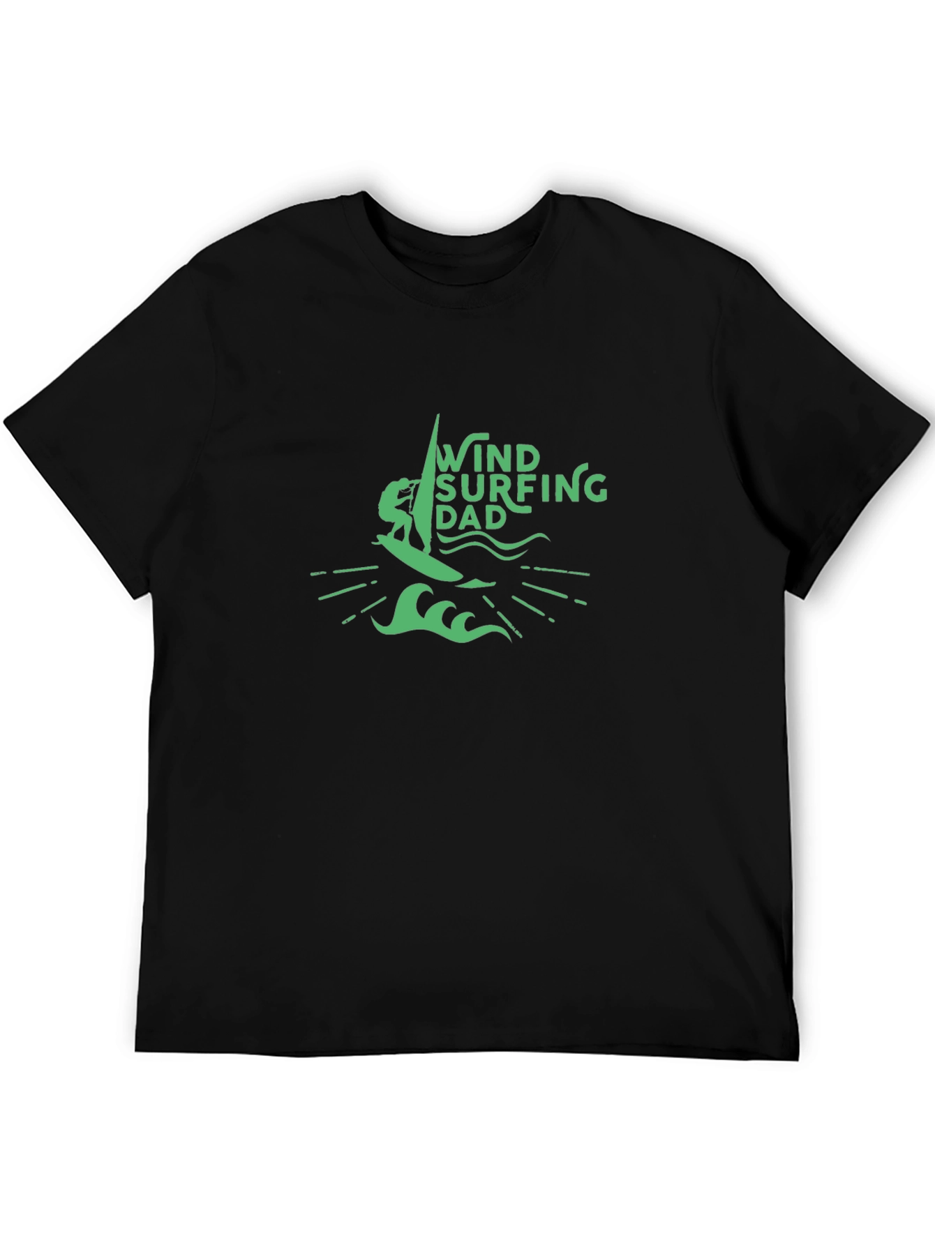 Wind Surfing Dad Black T-Shirt