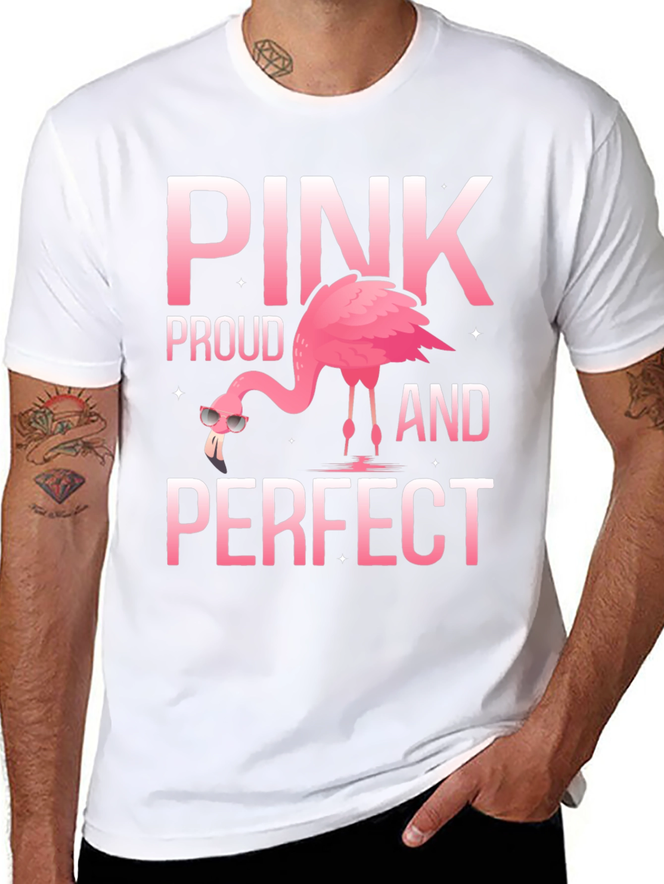 Pink Proud and Perfect Flamingo T-Shirt