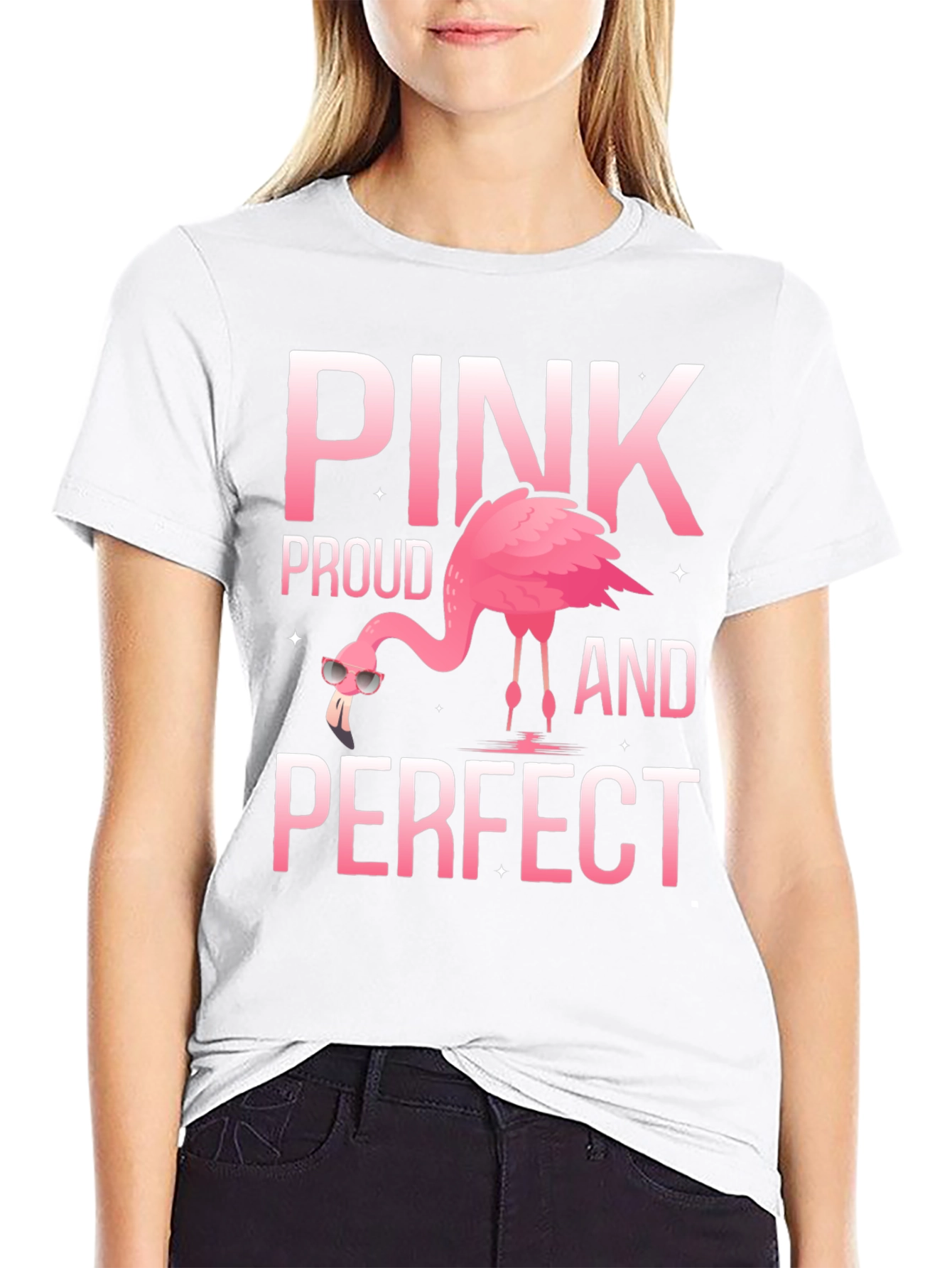 Pink Proud and Perfect Flamingo T-Shirt