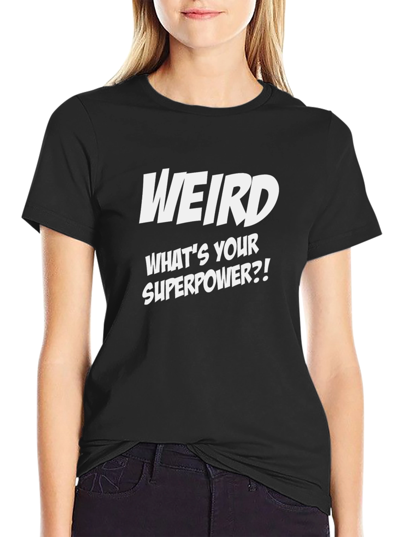 Weird Superpower Black Graphic Tee