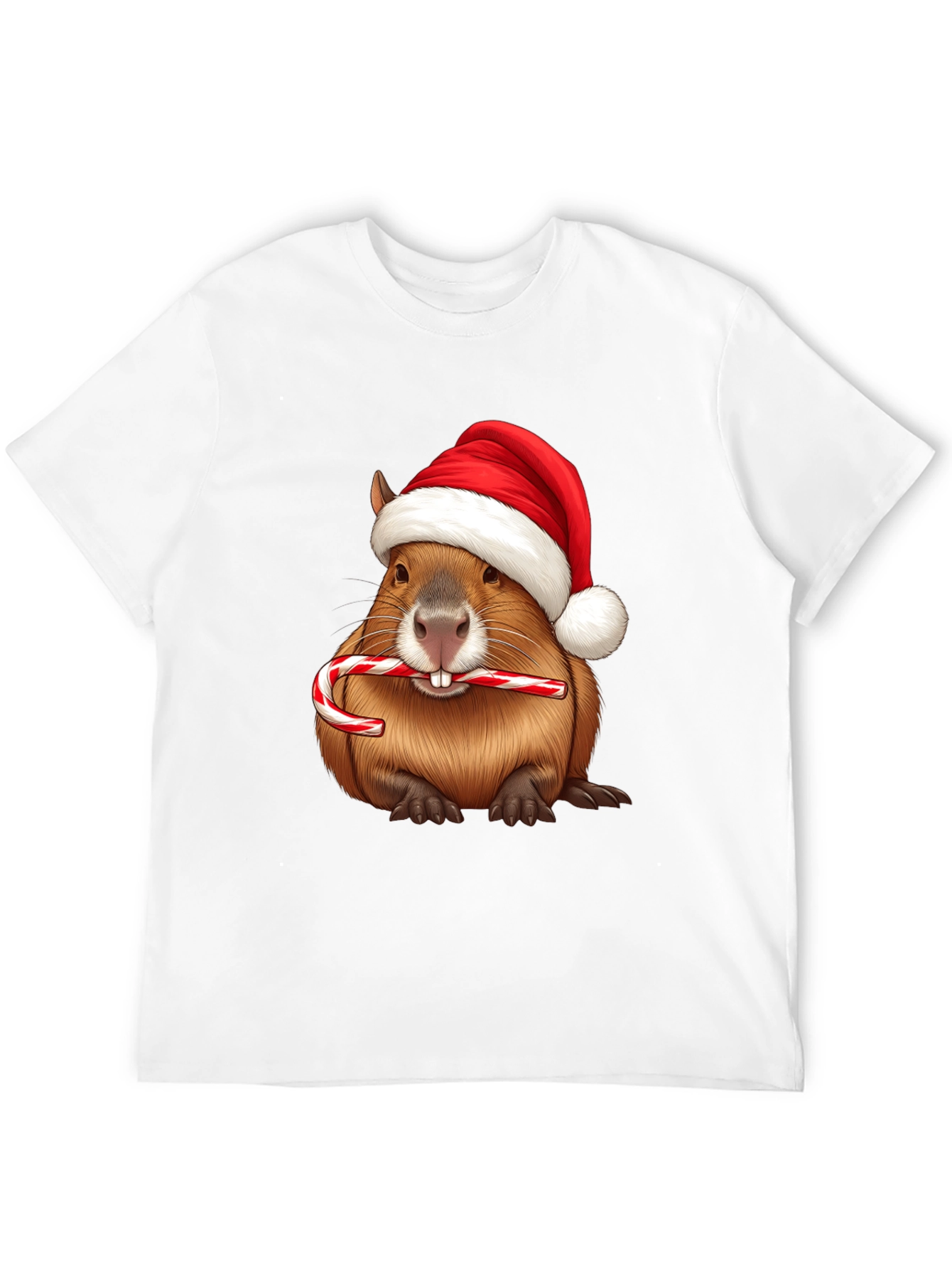 Festive Beaver Santa Hat Christmas T-Shirt