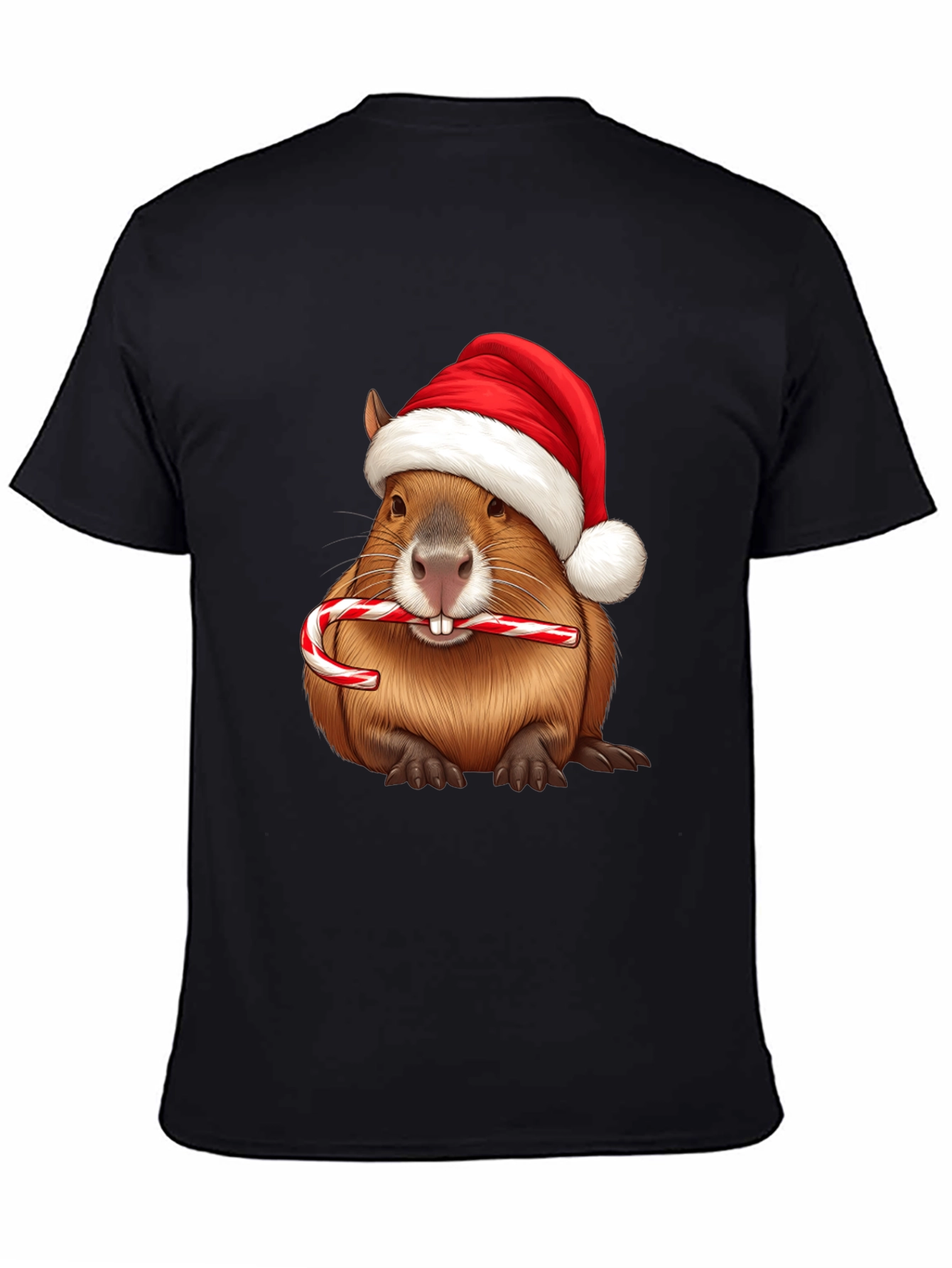Festive Beaver Santa Hat Christmas T-Shirt