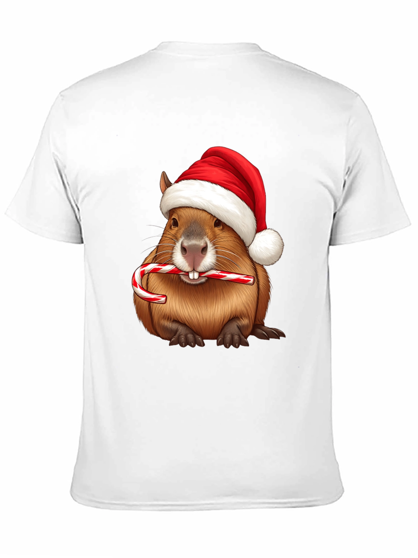 Festive Beaver Santa Hat Christmas T-Shirt