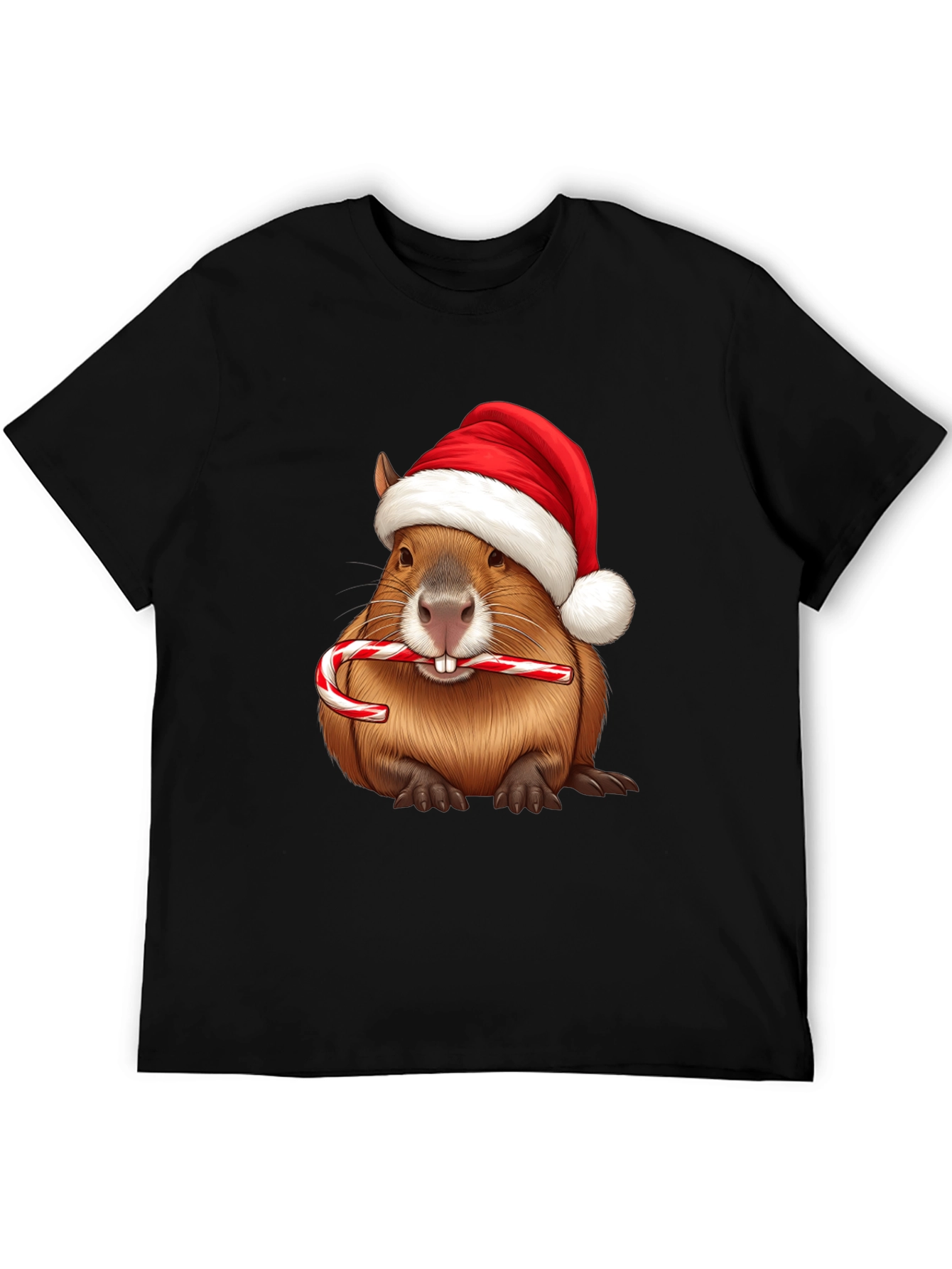 Festive Beaver Santa Hat Christmas T-Shirt