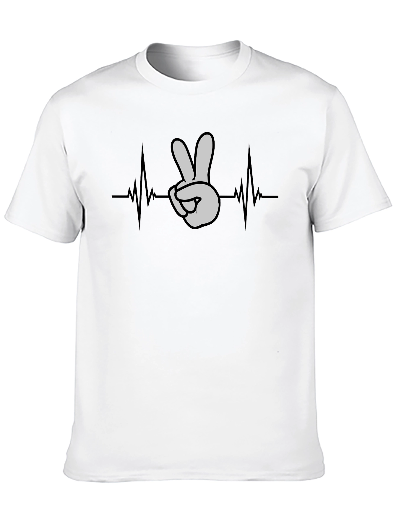 Peace Sign Heartbeat Graphic T-Shirt