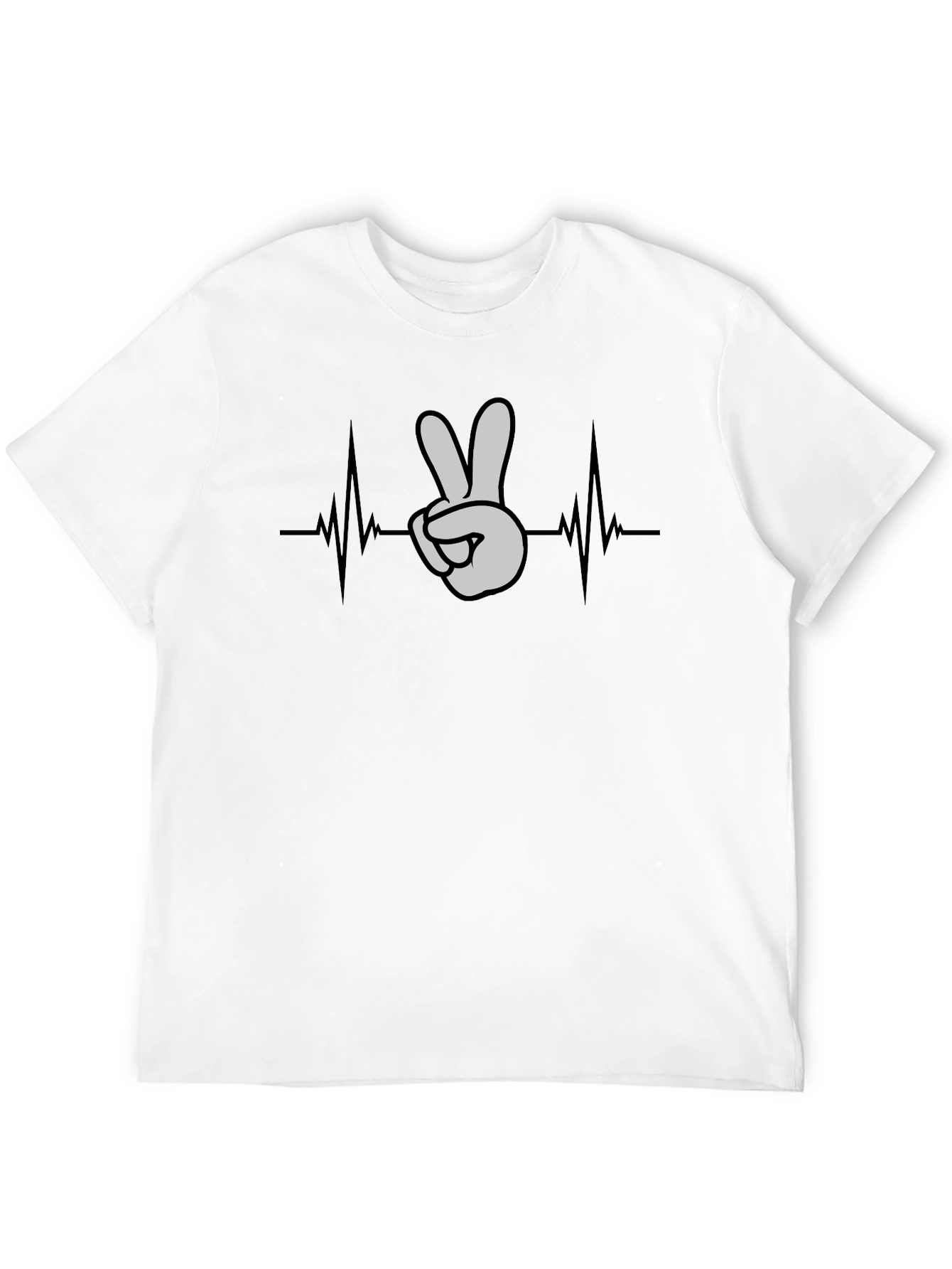 Peace Sign Heartbeat Graphic T-Shirt
