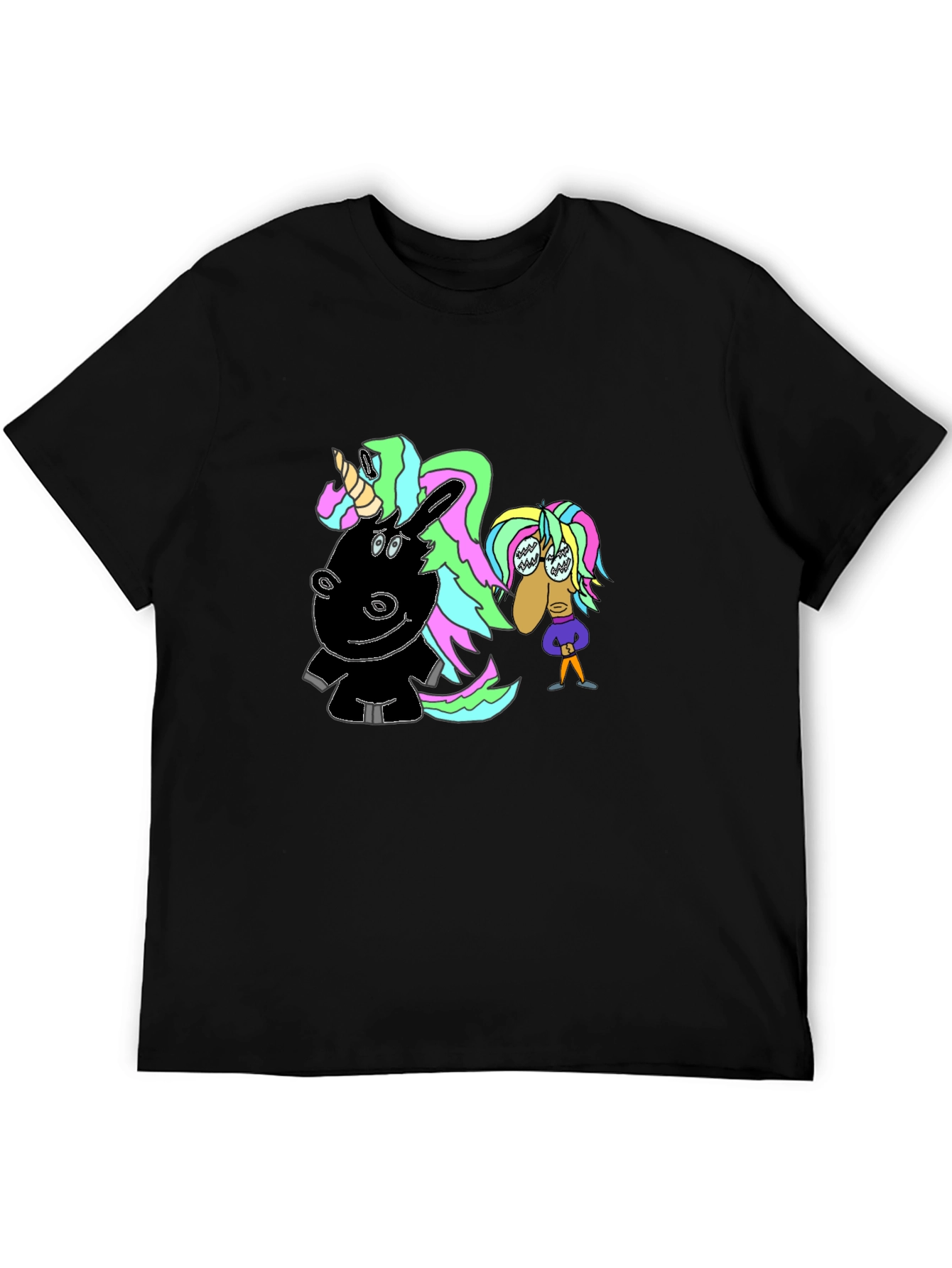 Unicorn & Character Graphic T-Shirt