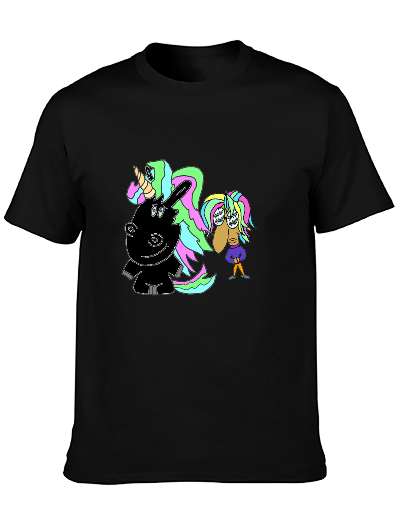 Unicorn & Character Graphic T-Shirt
